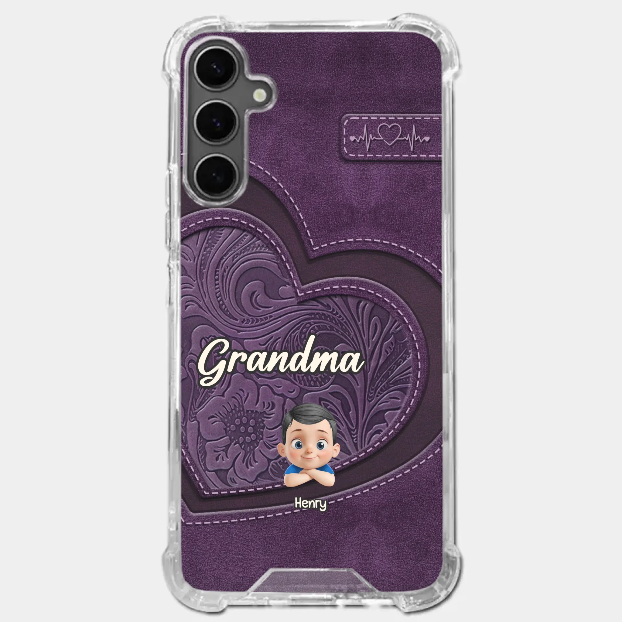 Always In Your Hug, Grandma - Family Personalized Custom Clear Phone Case - Mother's Day, Gift For Mom, Grandma - Robaser