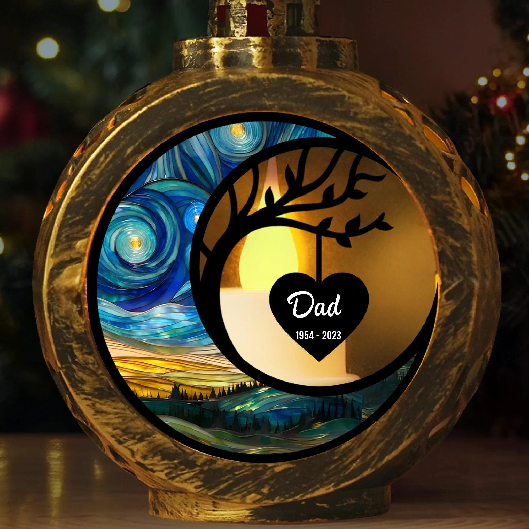 Custom Candlelight Lantern Ornament - Personalized Christmas Memorial Sympathy Gifts For Loss Of Mom, Dad - The Light You Left Still Shines - Robaser