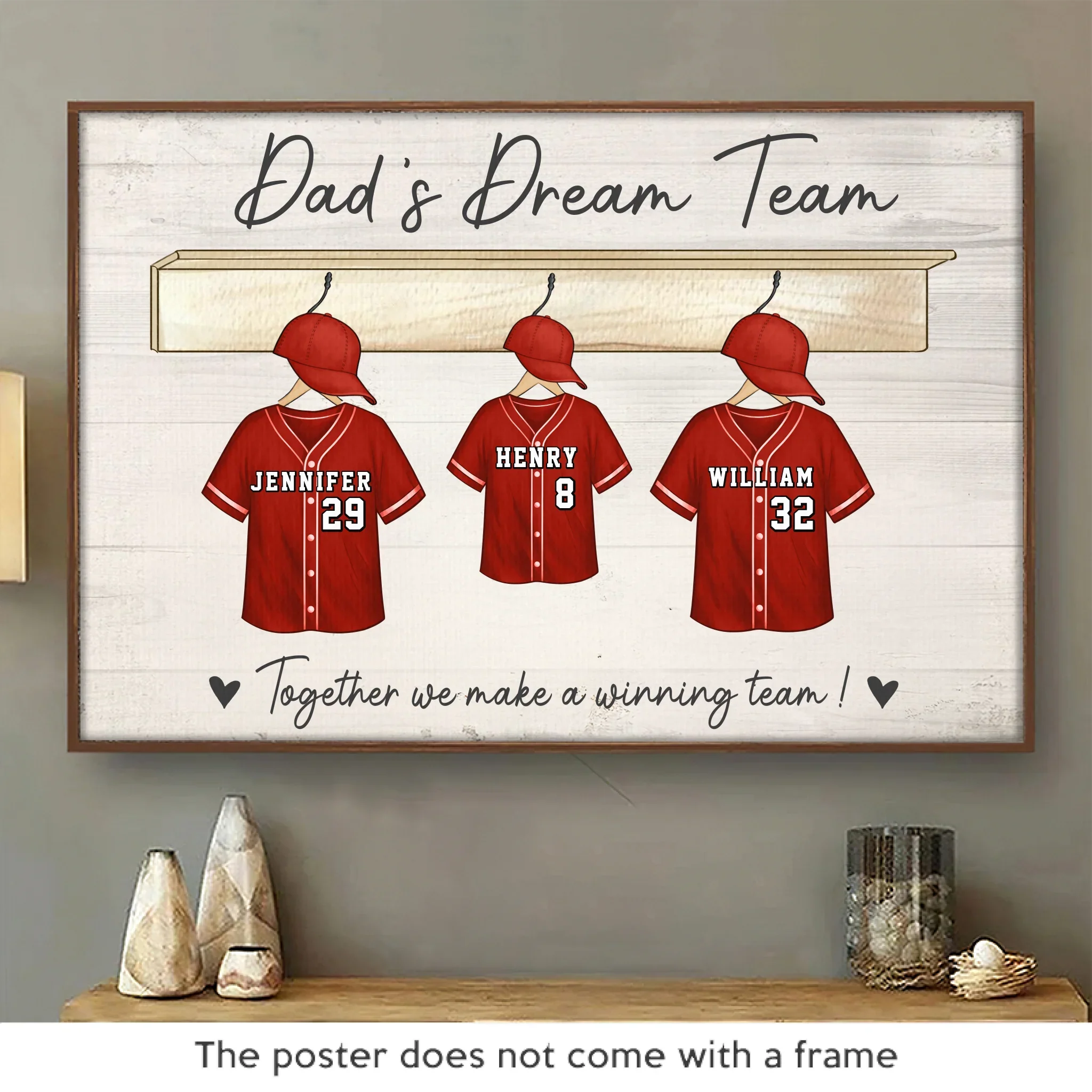 Built By Love, Bonded Like A Team - Family Personalized Custom Horizontal Poster - Father's Day, Gift For Dad, Sport Lovers, Sport Players - Robaser