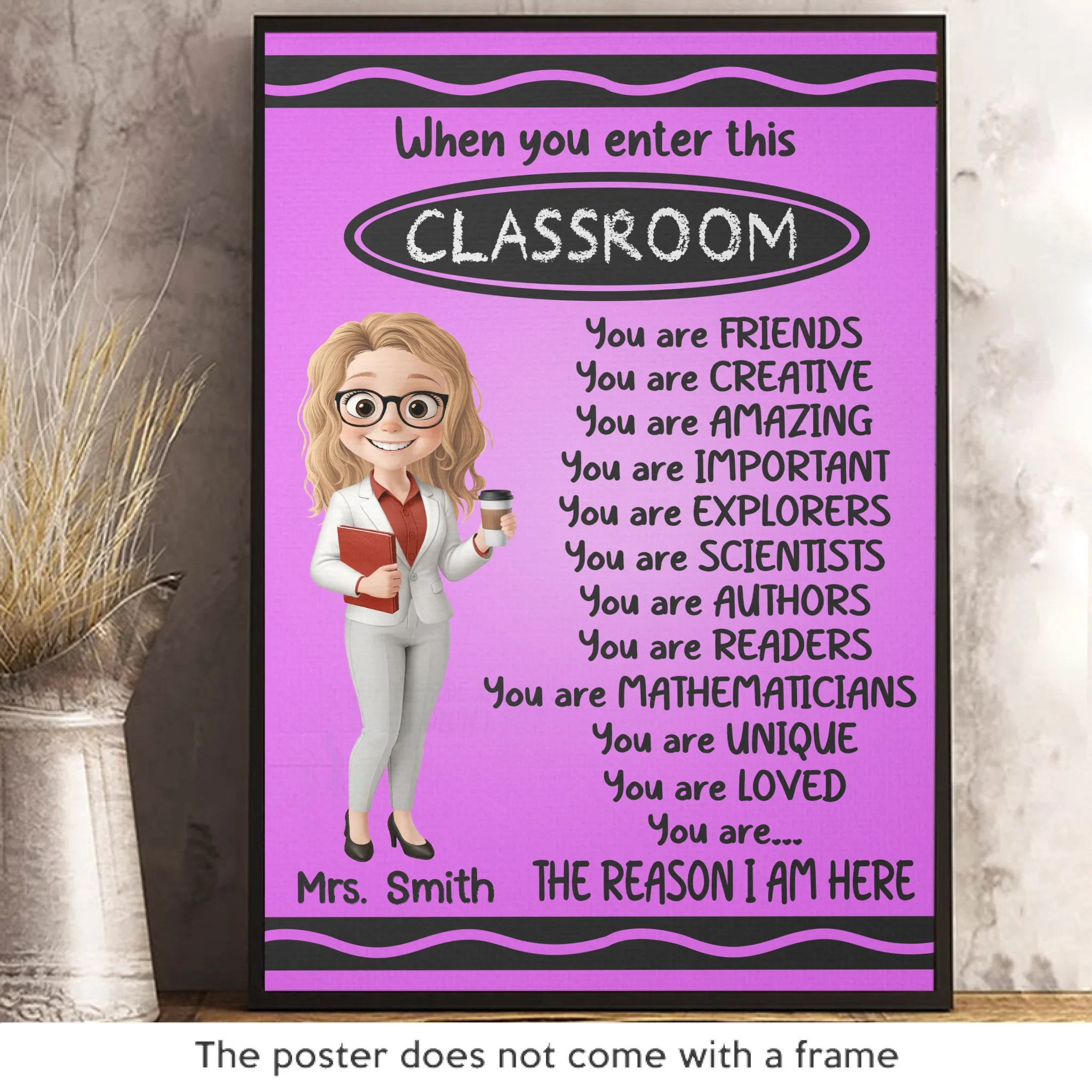 Custom Classroom Decor Vertical Poster - Personalized Back To School Gifts For Teachers - Where Learning And Fun Meet - Robaser