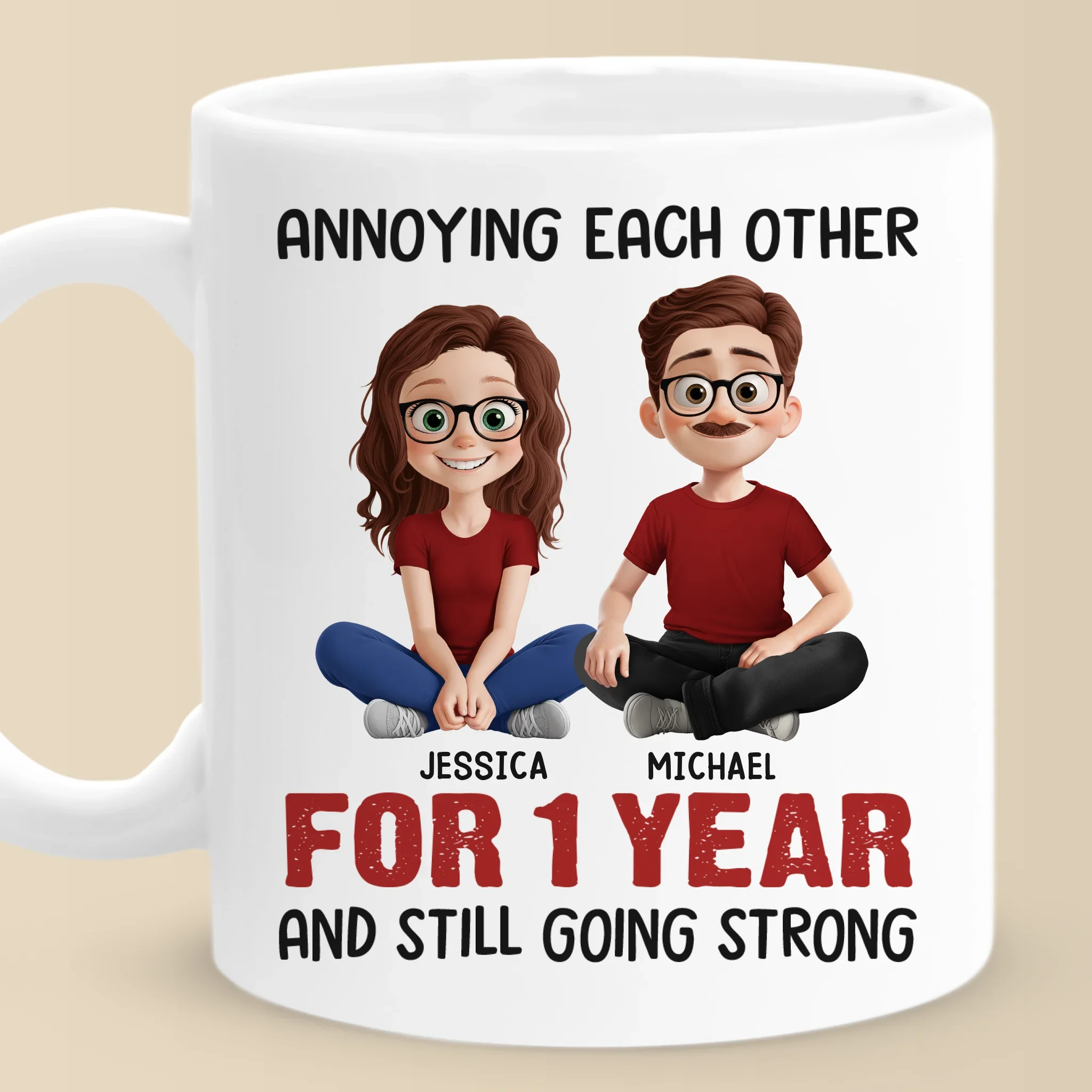 Custom Mug - Personalized Anniversary Wedding Gifts For Husband And Wife, Him And Her - Still Tolerating Each Other - Robaser