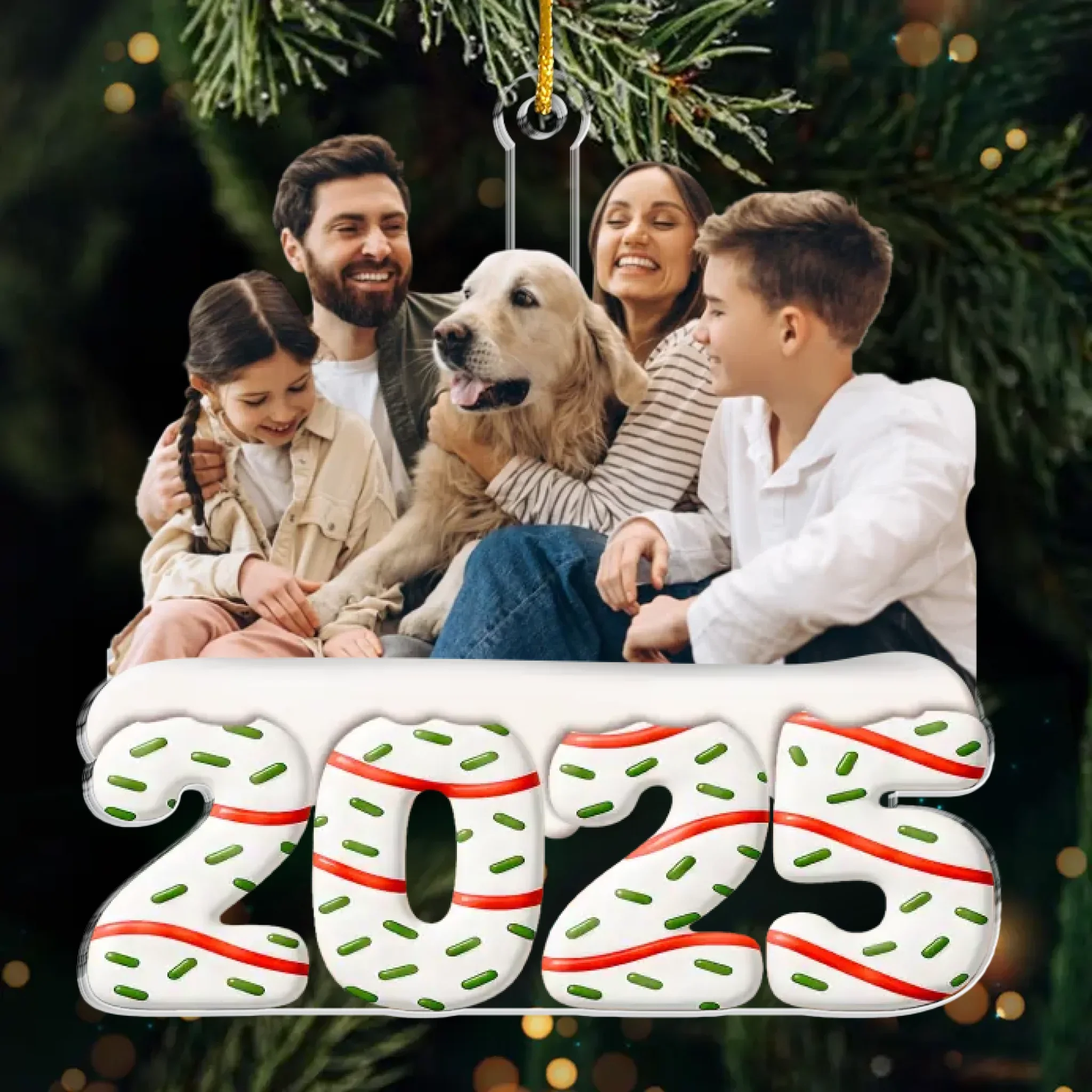 Custom Photo Acrylic Ornament - Personalized Christmas Birthday Gifts For Family, Dog Cat Lovers - Our Golden Moments - Robaser