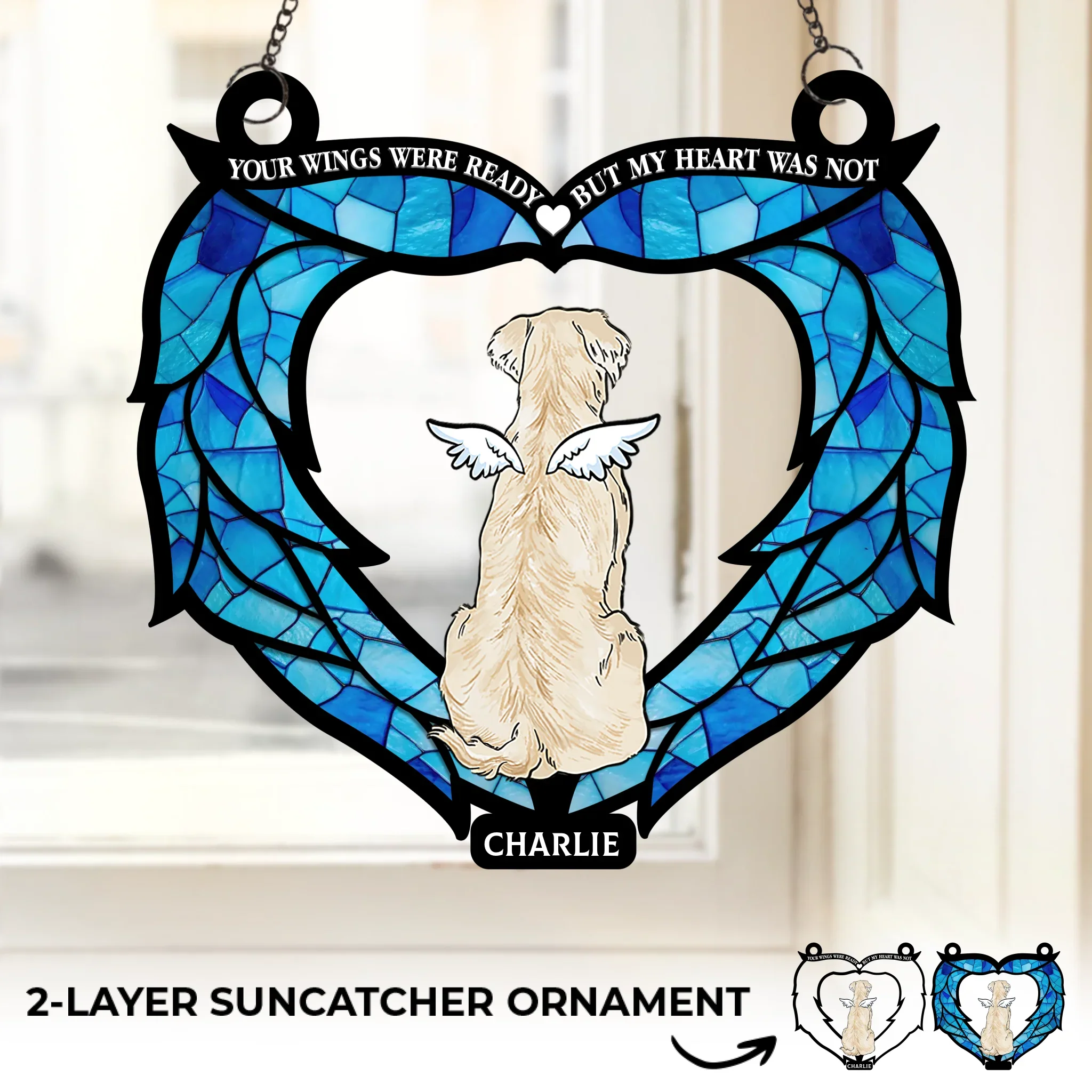 The Leash Is Empty, But My Heart Is Full - Memorial Personalized Window Hanging Suncatcher Ornament - Sympathy Gift For Pet Owners, Pet Lovers - Robaser