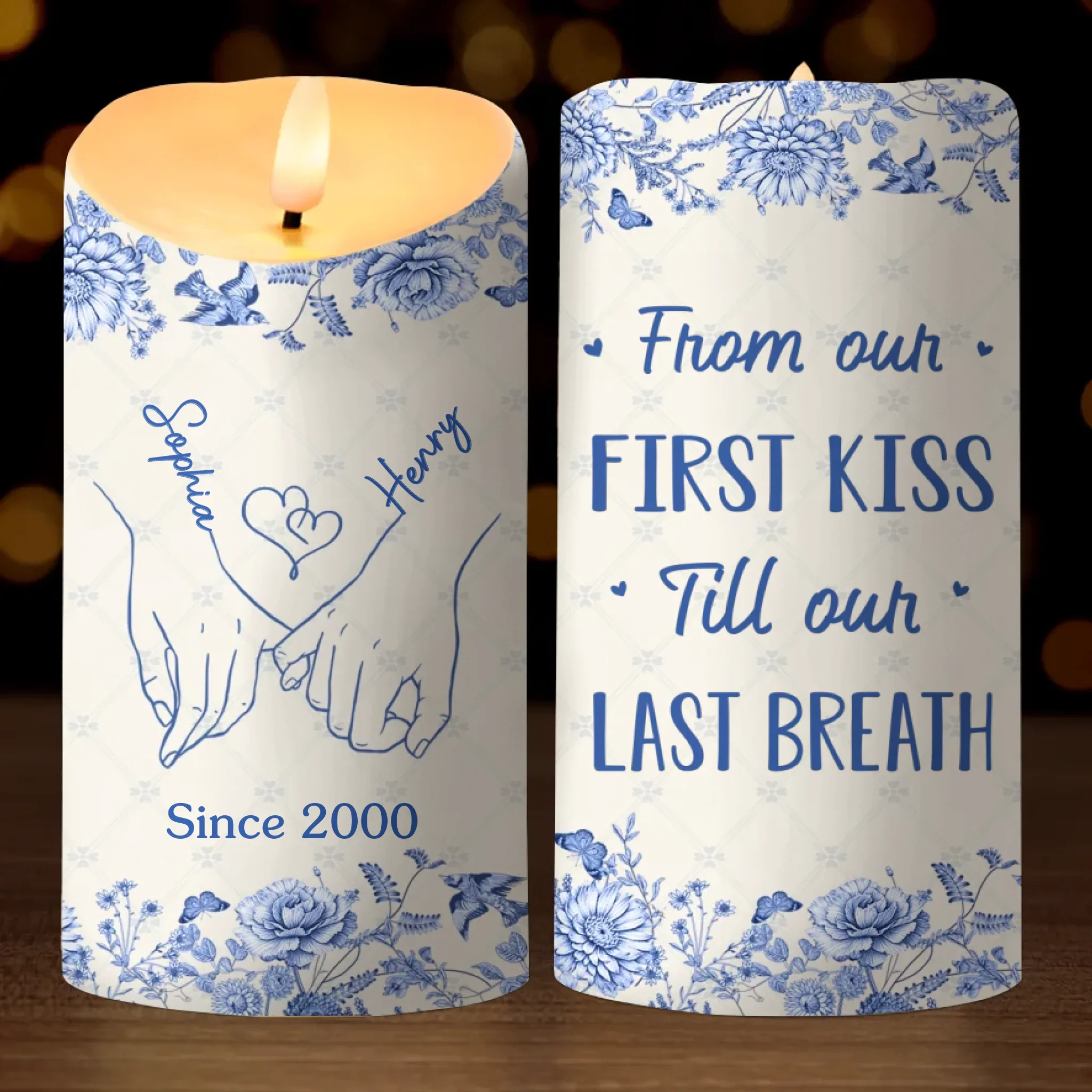 Custom LED Candle - Personalized Anniversary Christmas Wedding Gifts For Husband And Wife, Him And Her - A Symbol Of Forever In Every Glow - Robaser