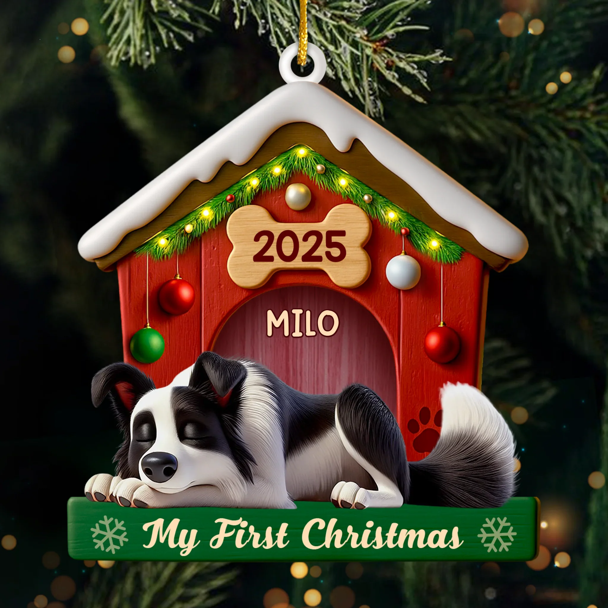 Custom Acrylic Ornament - Personalized Christmas Birthday Gifts For Dog Lovers, Dog Dad And Mom - Slept Through Santa, Woke Up To Love - Robaser