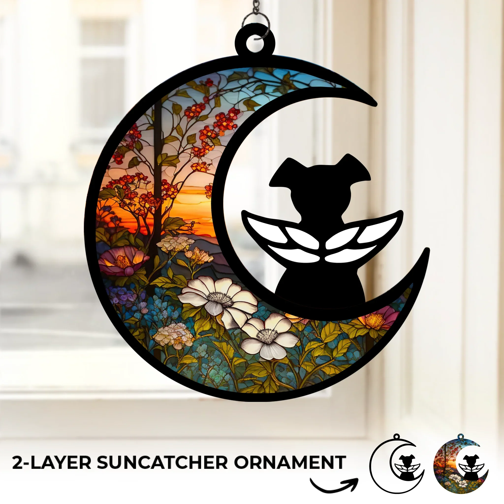 Love You With Every Pawprint - Memorial Window Hanging Suncatcher Ornament - Sympathy Gift For Pet Owners, Pet Lovers - Robaser