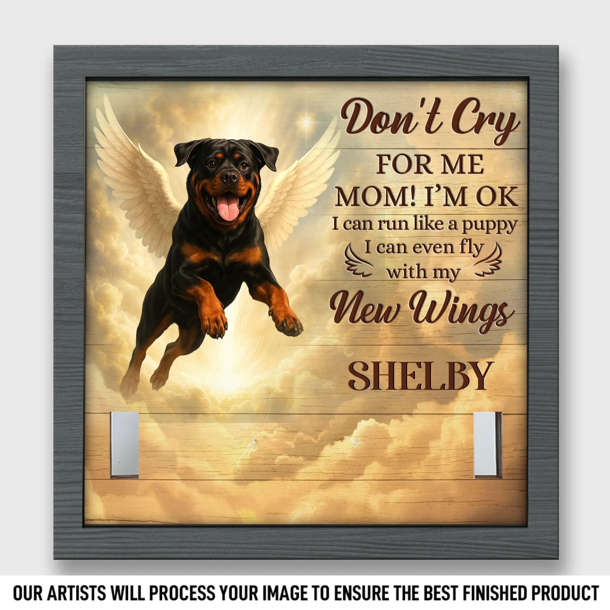 Custom Photo Pet Loss Sign, Collar Frame - Personalized Pet Memorial Sympathy Gifts For Dogs - My Spirit Soars Above - Robaser