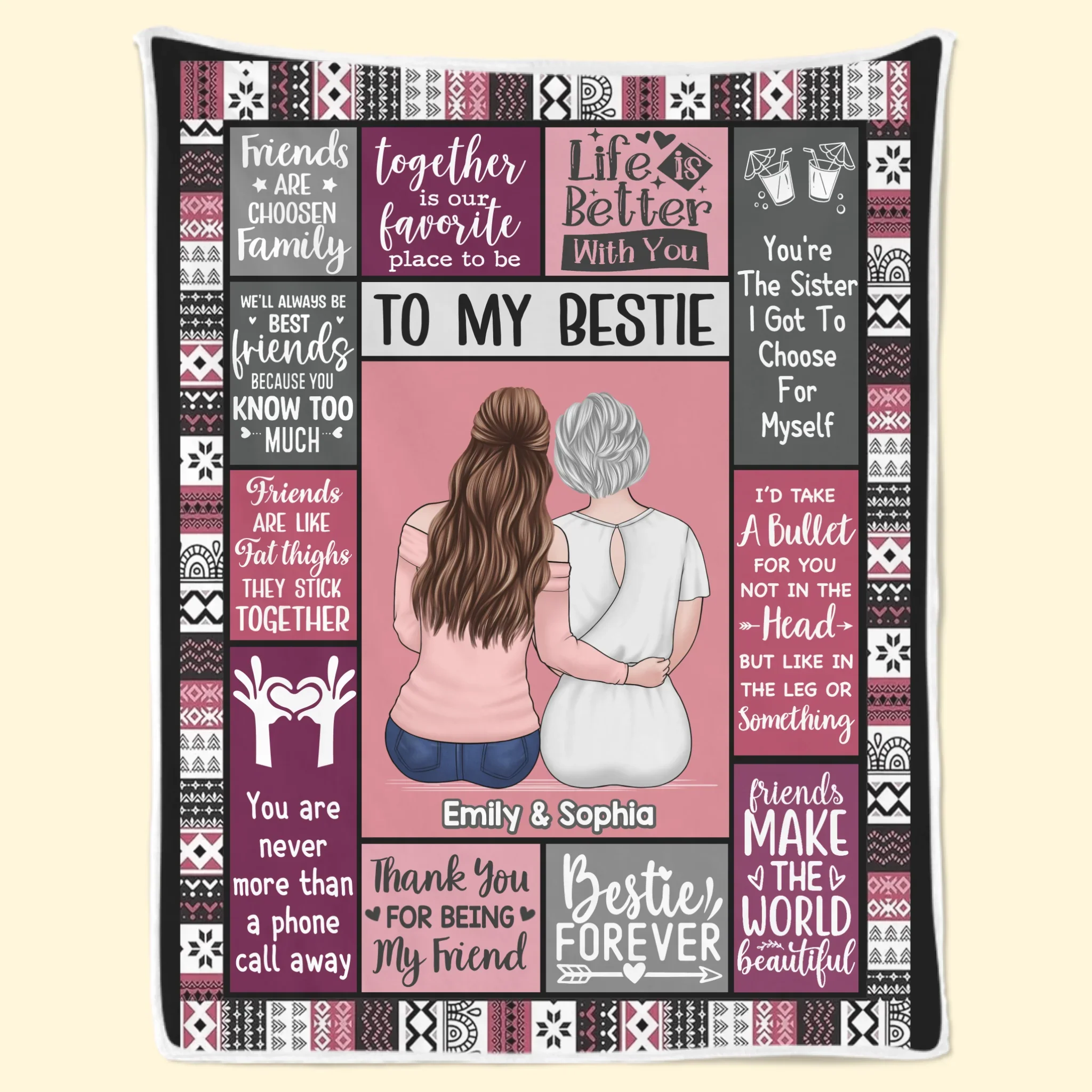 Custom Blanket - Personalized Best Friend Christmas Birthday Gifts For Women, Besties, Sisters, BFF - Always Better With My BFF - Robaser