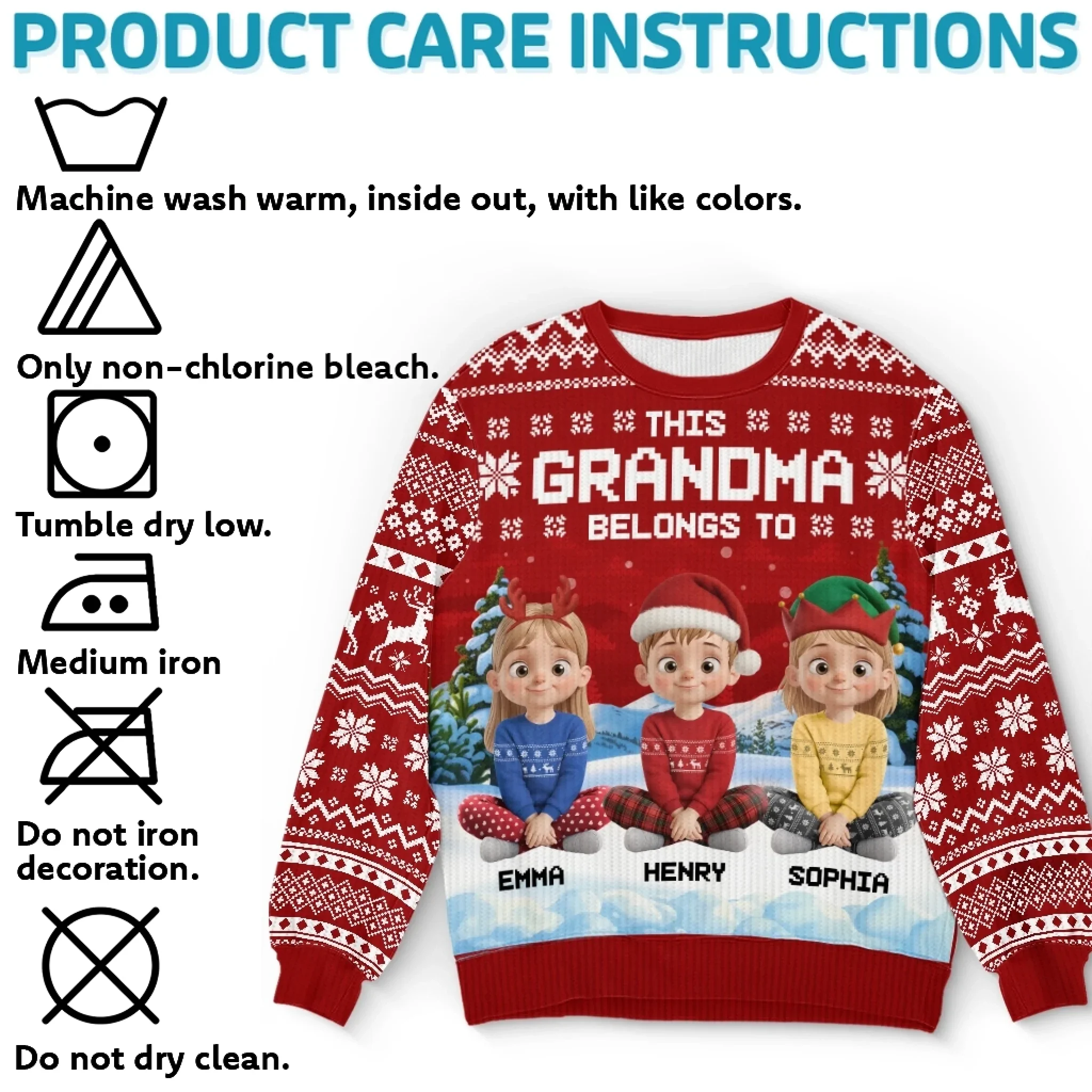 Custom Unisex Ugly Sweatshirt - Personalized Christmas Birthday Gifts For Mom, Grandma - Joyful Hearts Gather This Christmas - Robaser