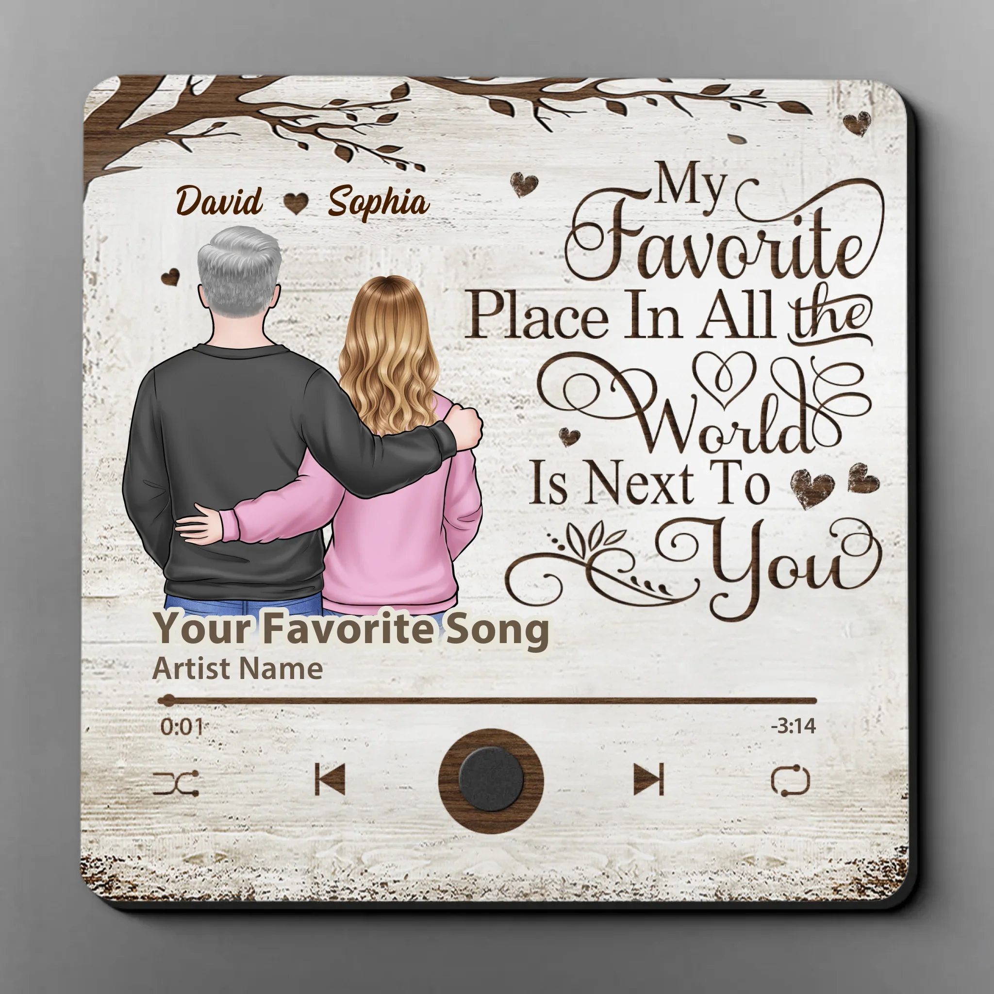 Custom Music Fridge Magnet That Can Play Songs - Personalized Anniversary Wedding Gifts For Husband And Wife, Him And Her - Together Is My Best Track - Robaser