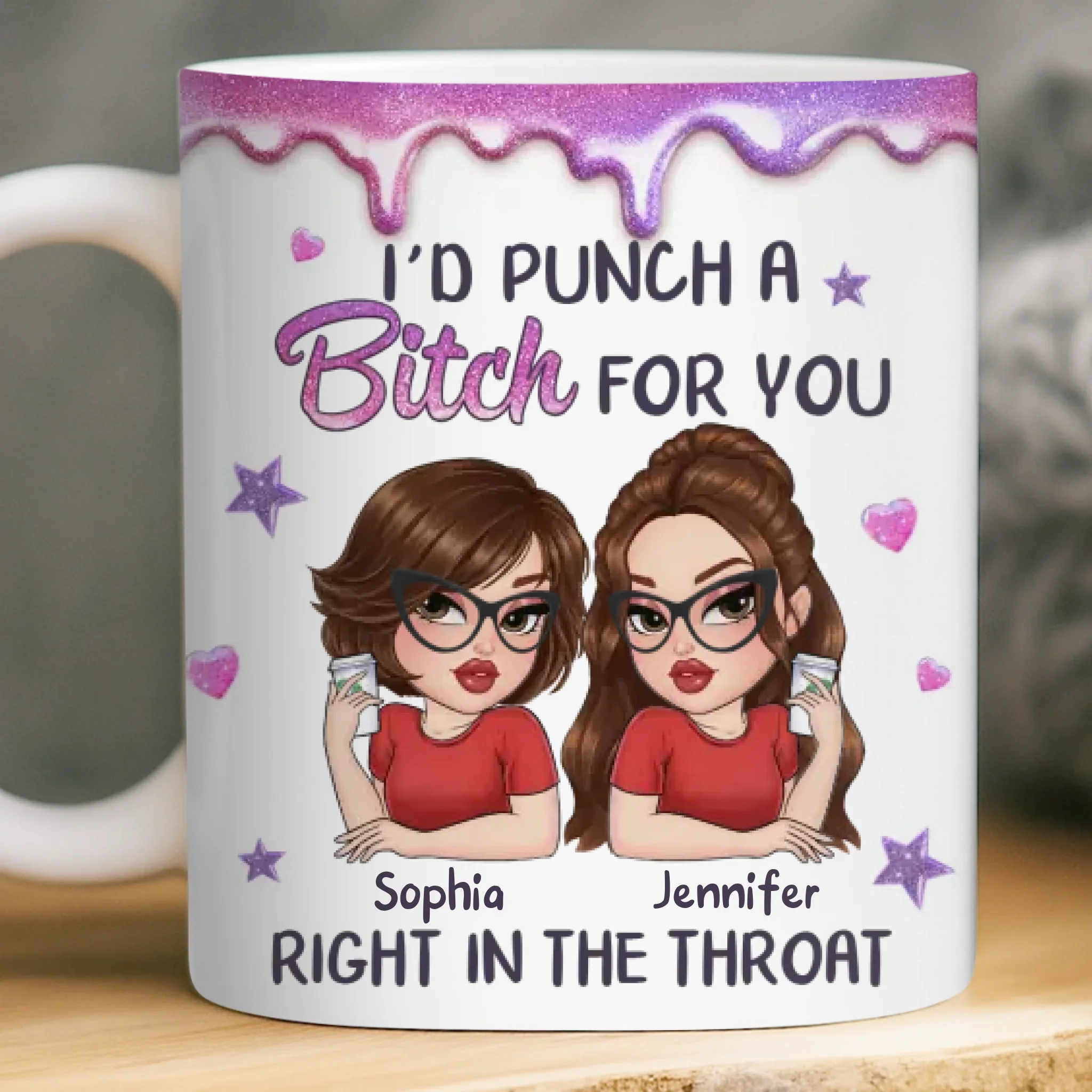 Custom Mug - Personalized Best Friend Birthday Gifts For Women, Besties, Sisters, BFF - Energy Feels Like Home - Robaser