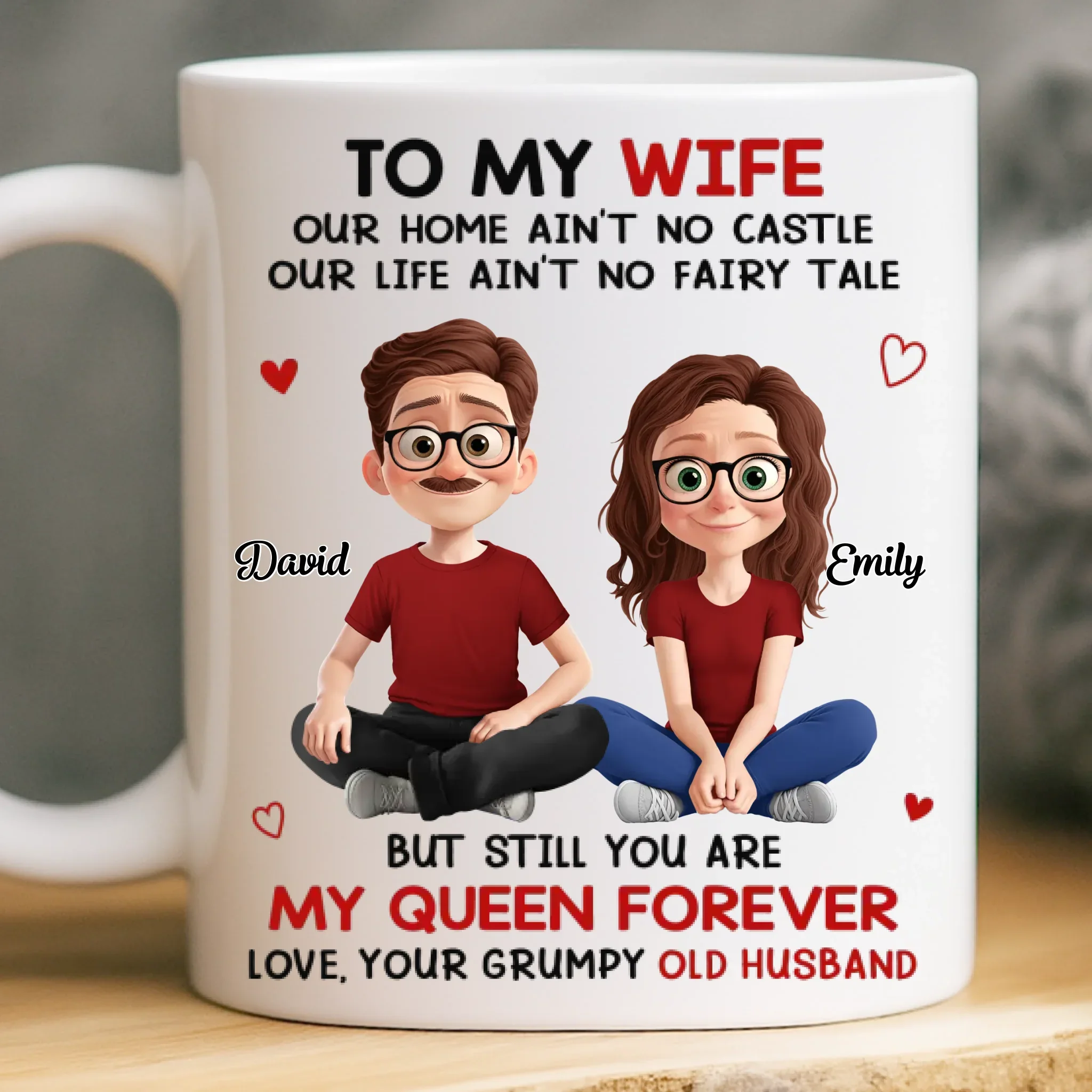 Custom Mug - Personalized Anniversary Christmas Wedding Gifts For Husband And Wife, Him And Her - My Forever Starts And Ends With You - Robaser