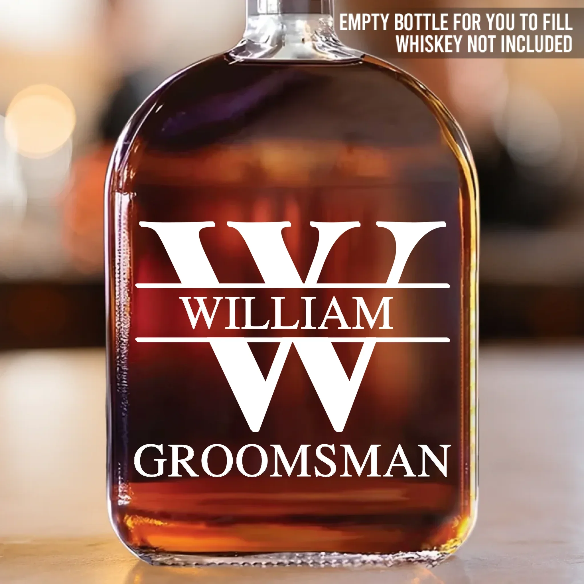 Cheers To The Best Man Crew - Couple Personalized Custom Whiskey Bottle - Gift For Husband Wife, Anniversary - Robaser