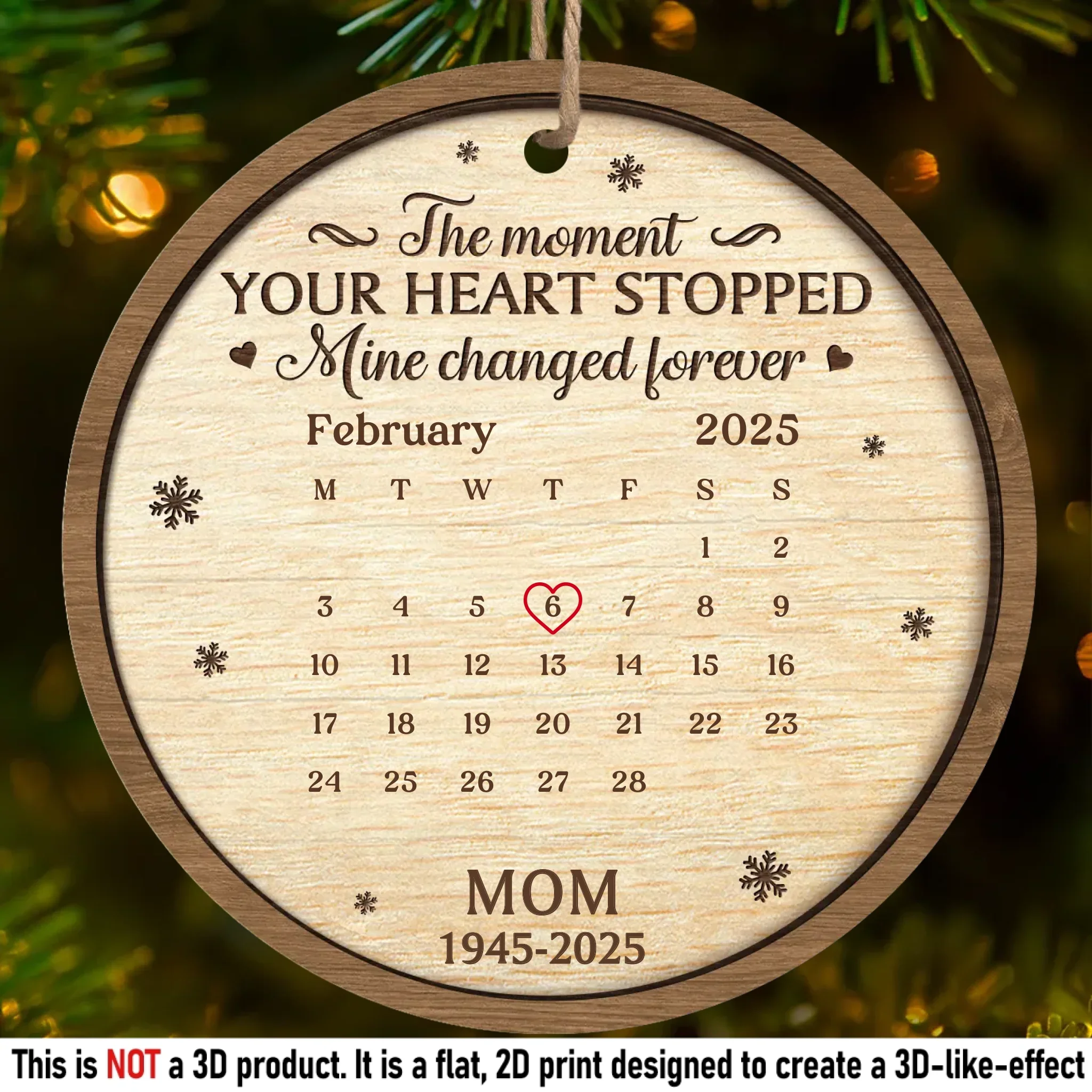 Custom Wood Ornament - Personalized Christmas Memorial Sympathy Gifts For Loss Of Mom, Dad - I  ll Hold You In My Heart Forever - Robaser