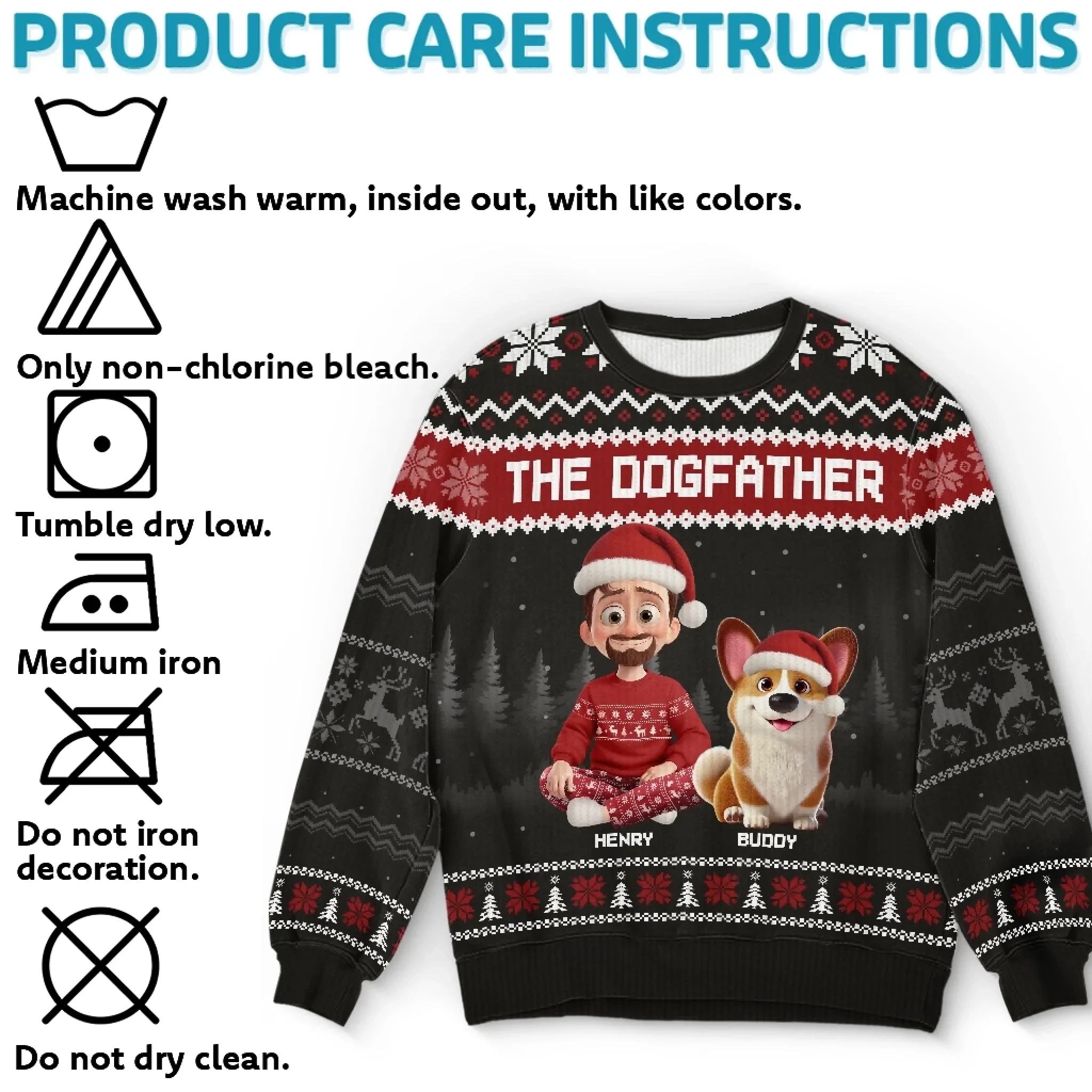 Custom Unisex Ugly Sweatshirt - Personalized  Christmas Birthday Gifts For Dog Lovers, Dog Dad And Mom - Master Of Fetch - Robaser