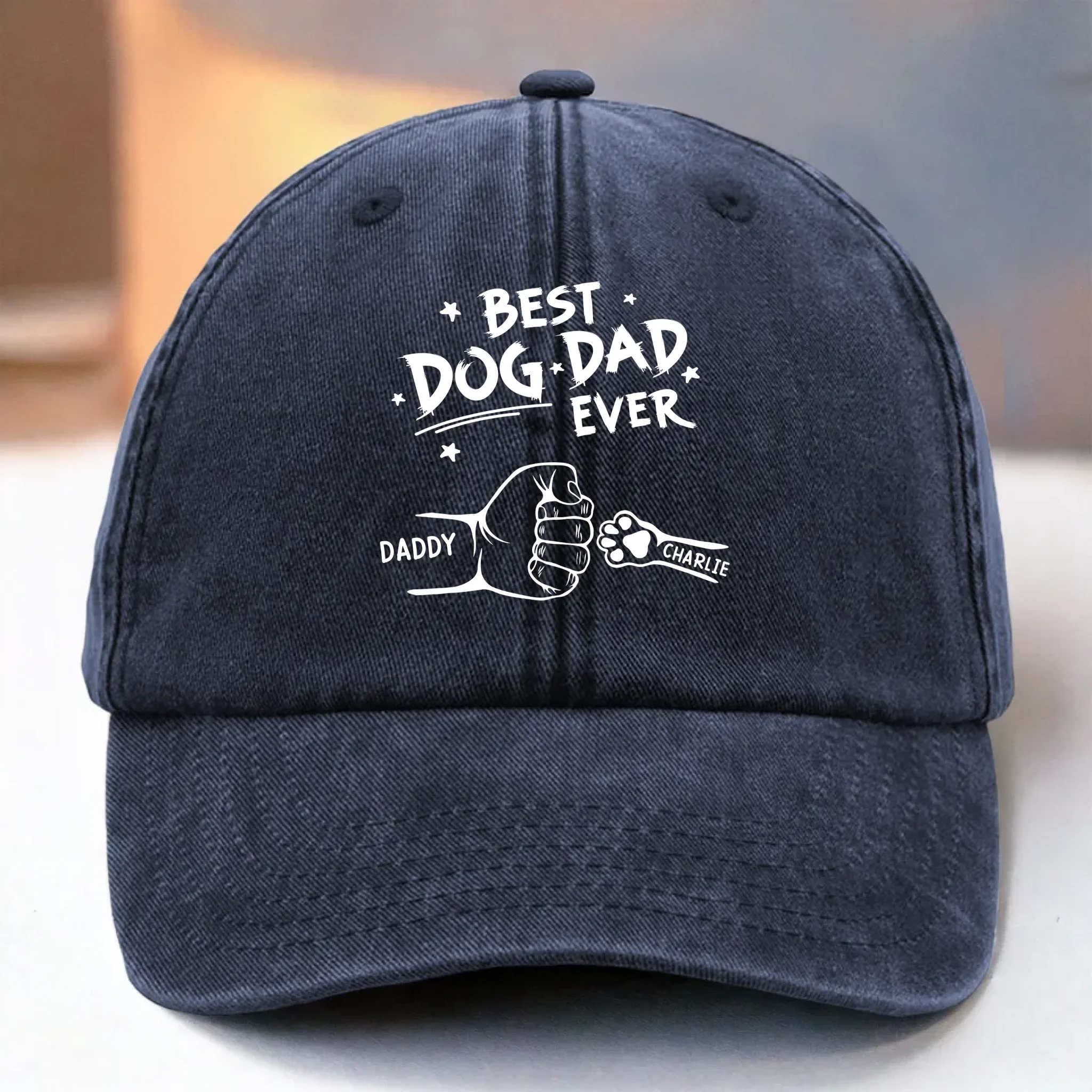 Best Hugs Come With Fur - Dog & Cat Personalized Custom Vintage Washed Denim Baseball Cap - Father's Day, Gift For Dad, Pet Owners, Pet Lovers - Robaser