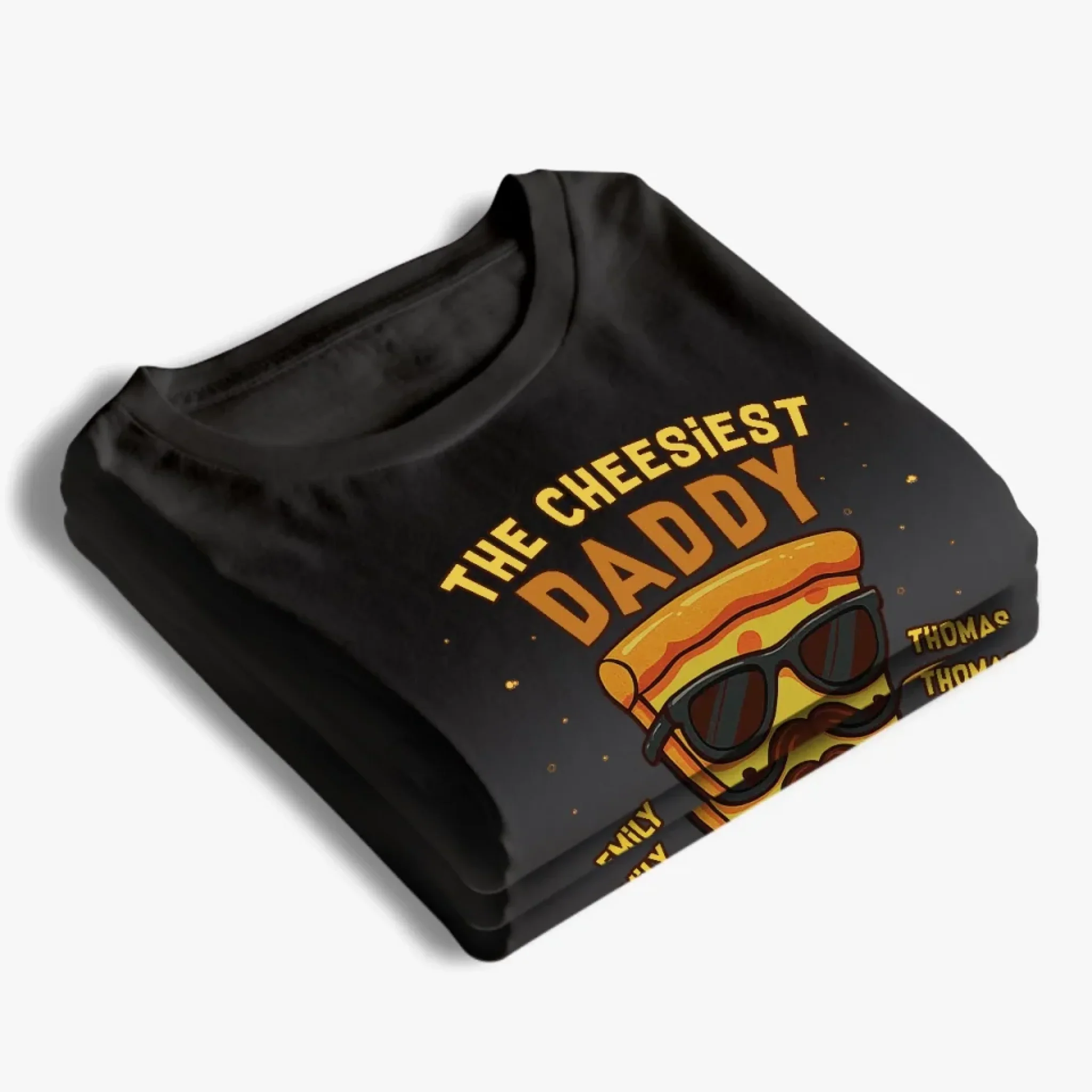 The Cheesiest Daddy - Family Personalized Custom Unisex T-shirt, Premium T-shirt, Hoodie - Father's Day, Gift For Dad, Grandpa - Robaser