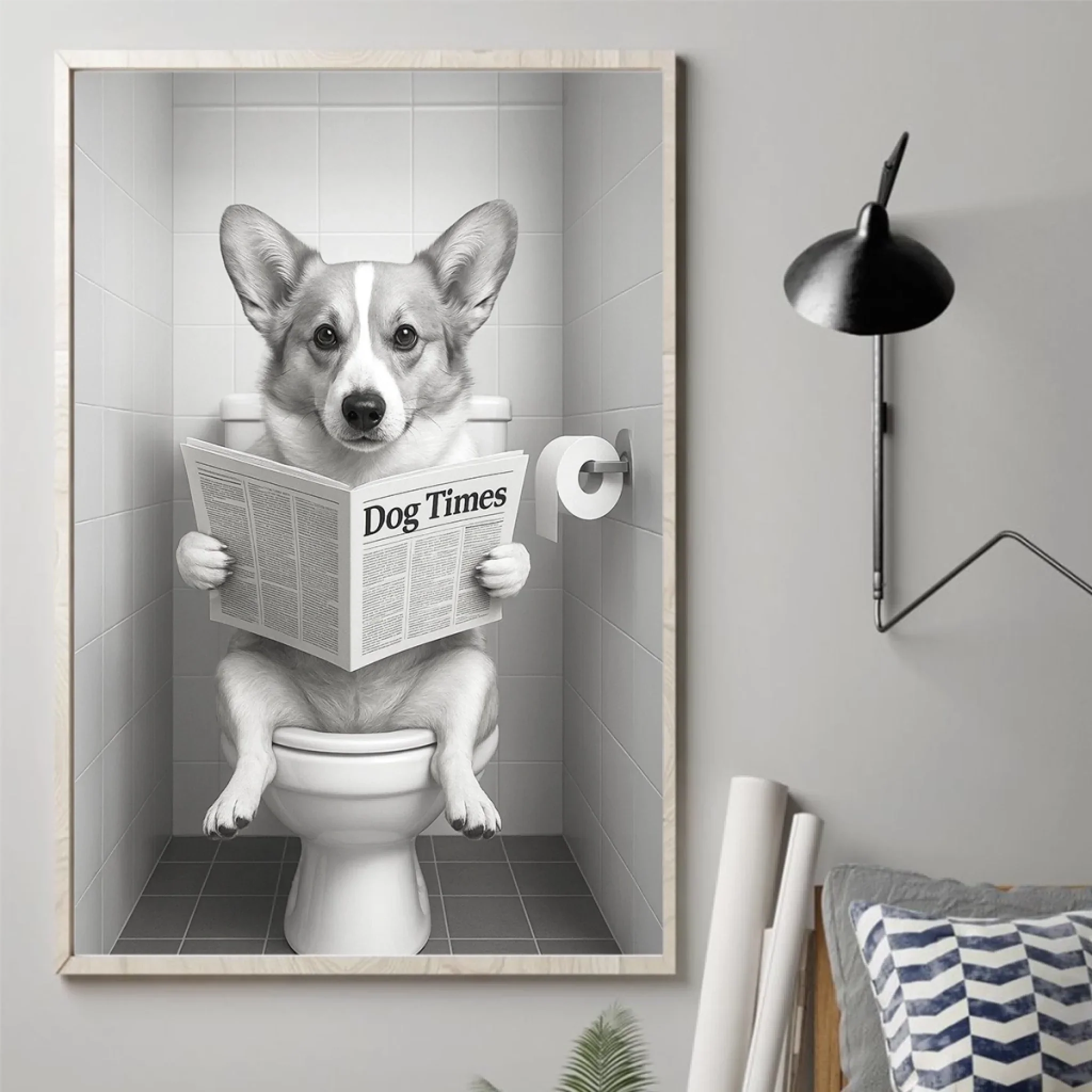 Custom Photo Bathroom Vertical Poster - Personalized  Birthday Gifts For Dog Cat Lovers, Dog Dad And Mom, Cat Owners - Do Not Disturb, I  m Reading The Dog Times - Robaser