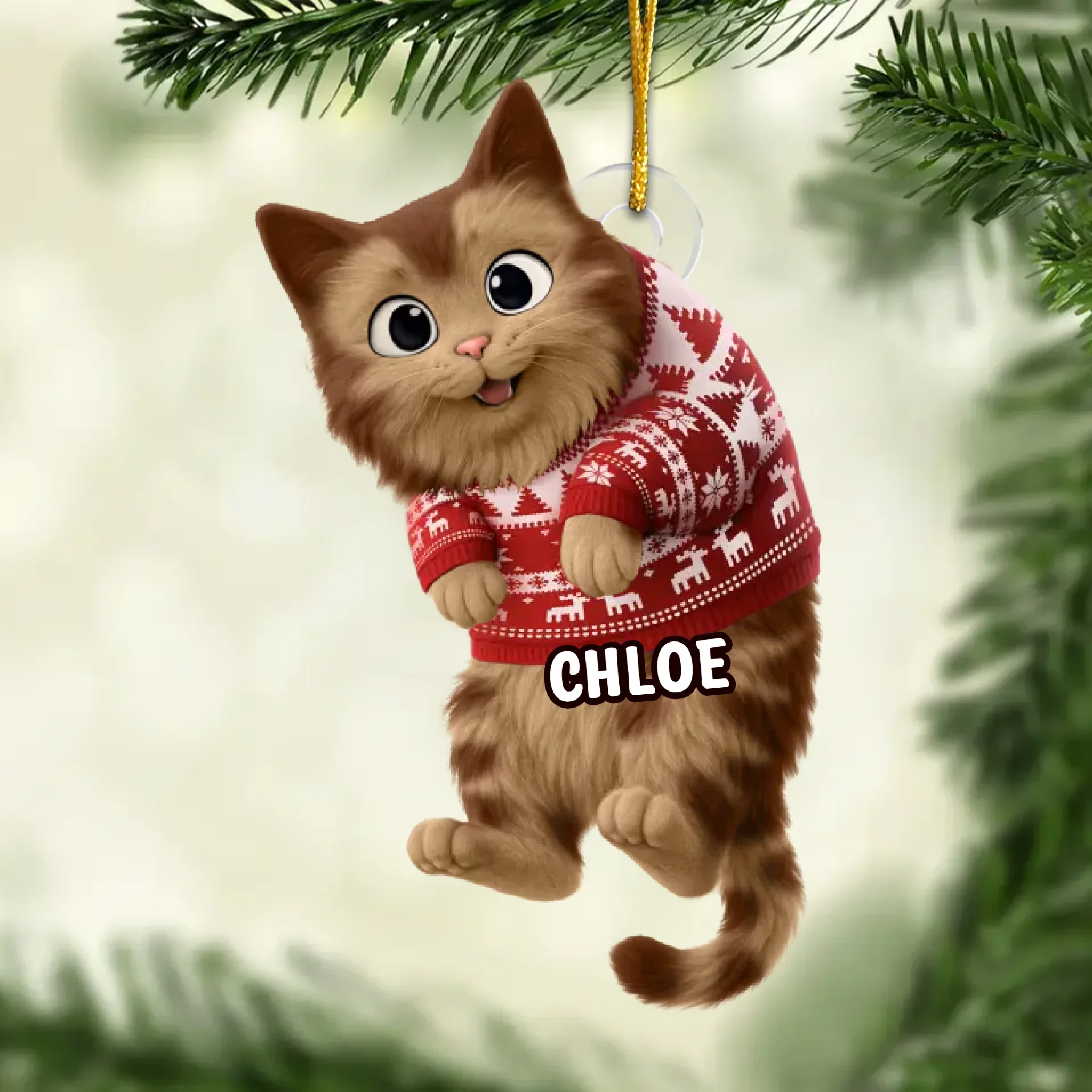 Custom Acrylic Ornament - Personalized Christmas Birthday Gifts For Cat Lovers, Cat Mom And Dad - Cats Make Spirits Bright - Robaser