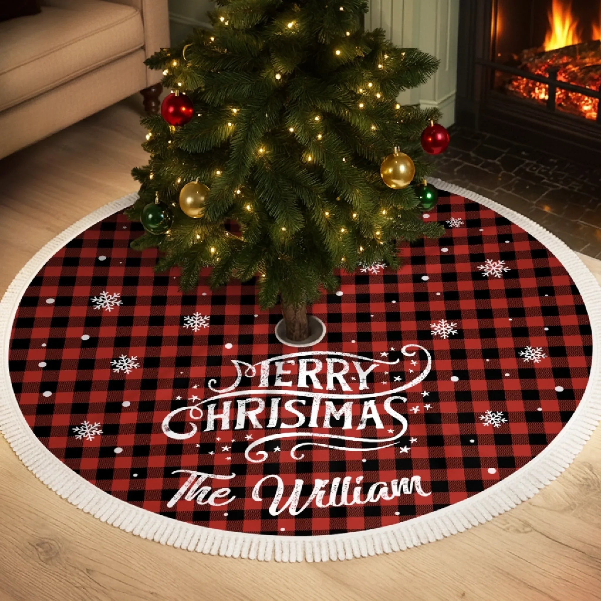 Custom Tree Skirt - Personalized Christmas Birthday Gifts For Mom, Dad, Brother, Sister, Kids - Home Grown With Love - Robaser