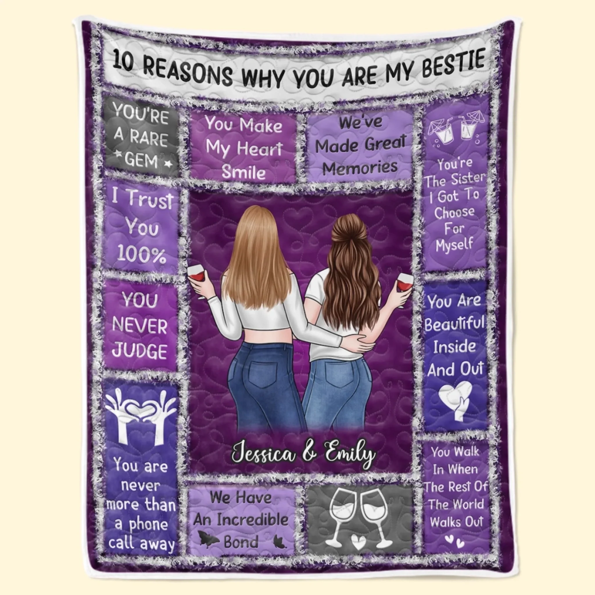 Custom Blanket - Personalized Best Friend Birthday Gifts For Women, Besties, Sisters, BFF - Warmth Of Our Bond - Robaser