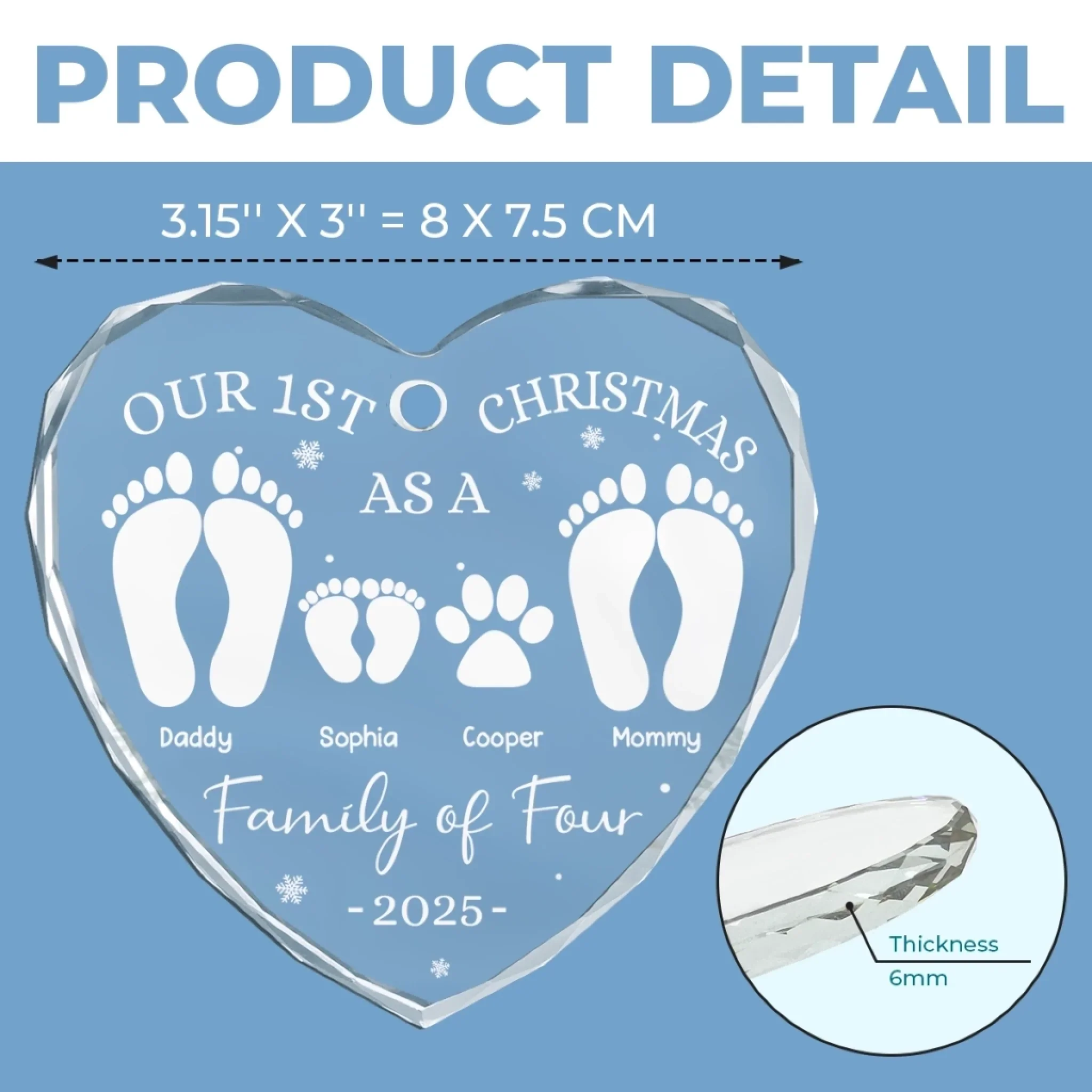 Custom Heart Glass Ornament - Personalized Christmas Birthday Gifts For Mom, Dad, Kids - Home Is Our Haven - Robaser