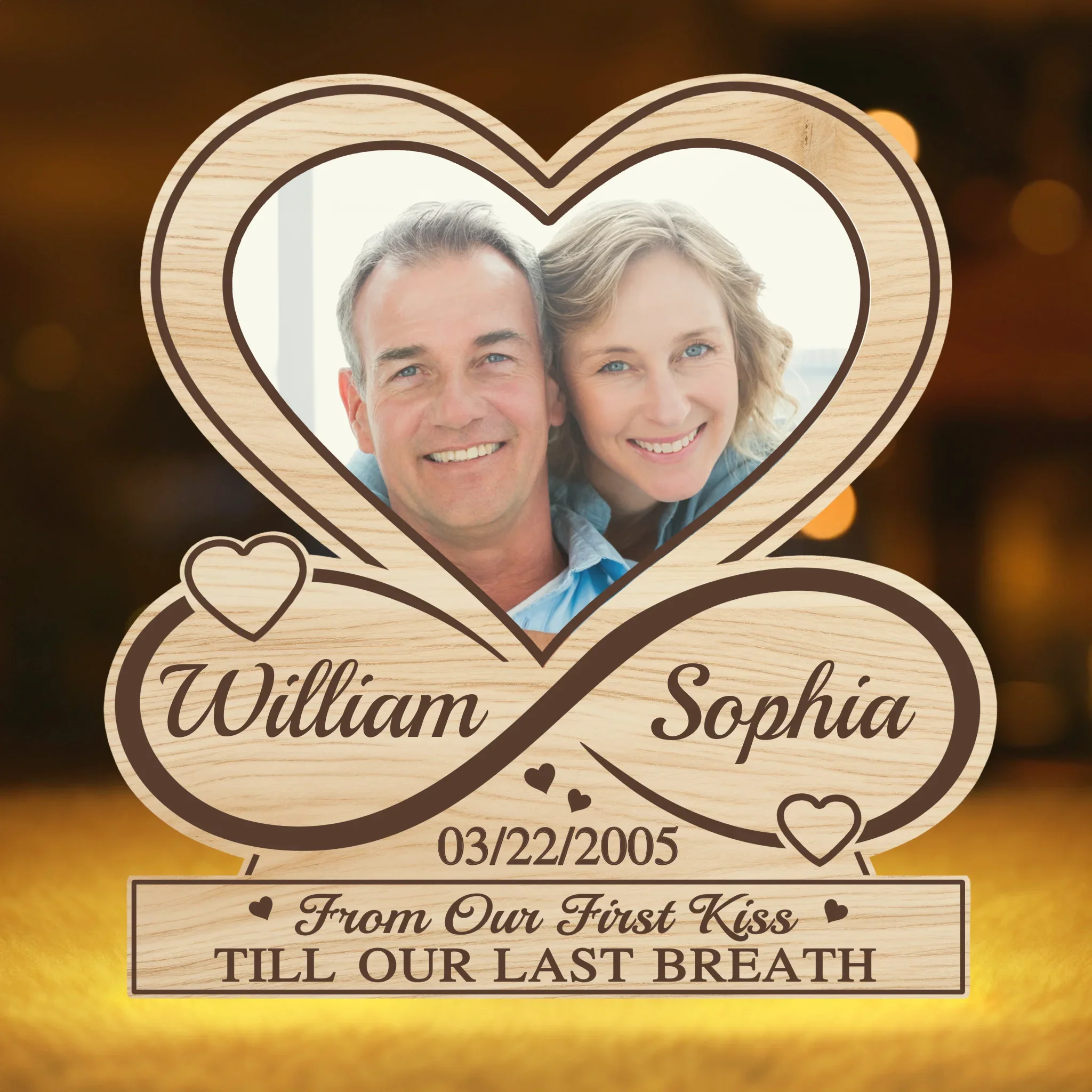 Custom Photo Shaped Light Box - Personalized Anniversary Wedding Gifts For Husband And Wife, Him And Her - Our Love, Our Forever - Robaser