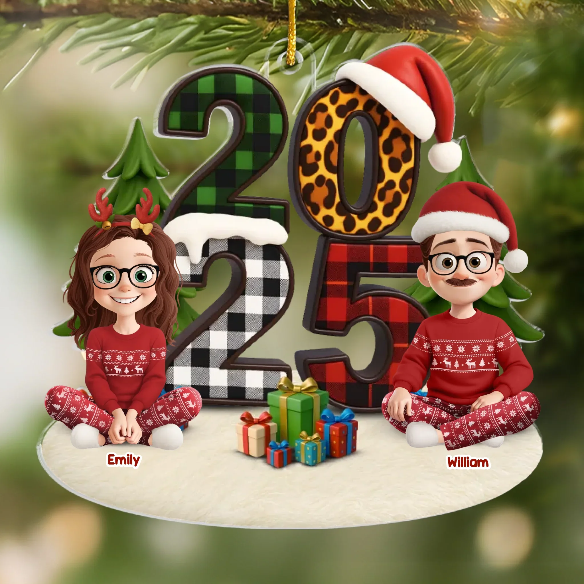 Custom Acrylic Ornament - Personalized Christmas Birthday Gifts For Family, Dog Cat Lovers - Santa Squad Ready - Robaser