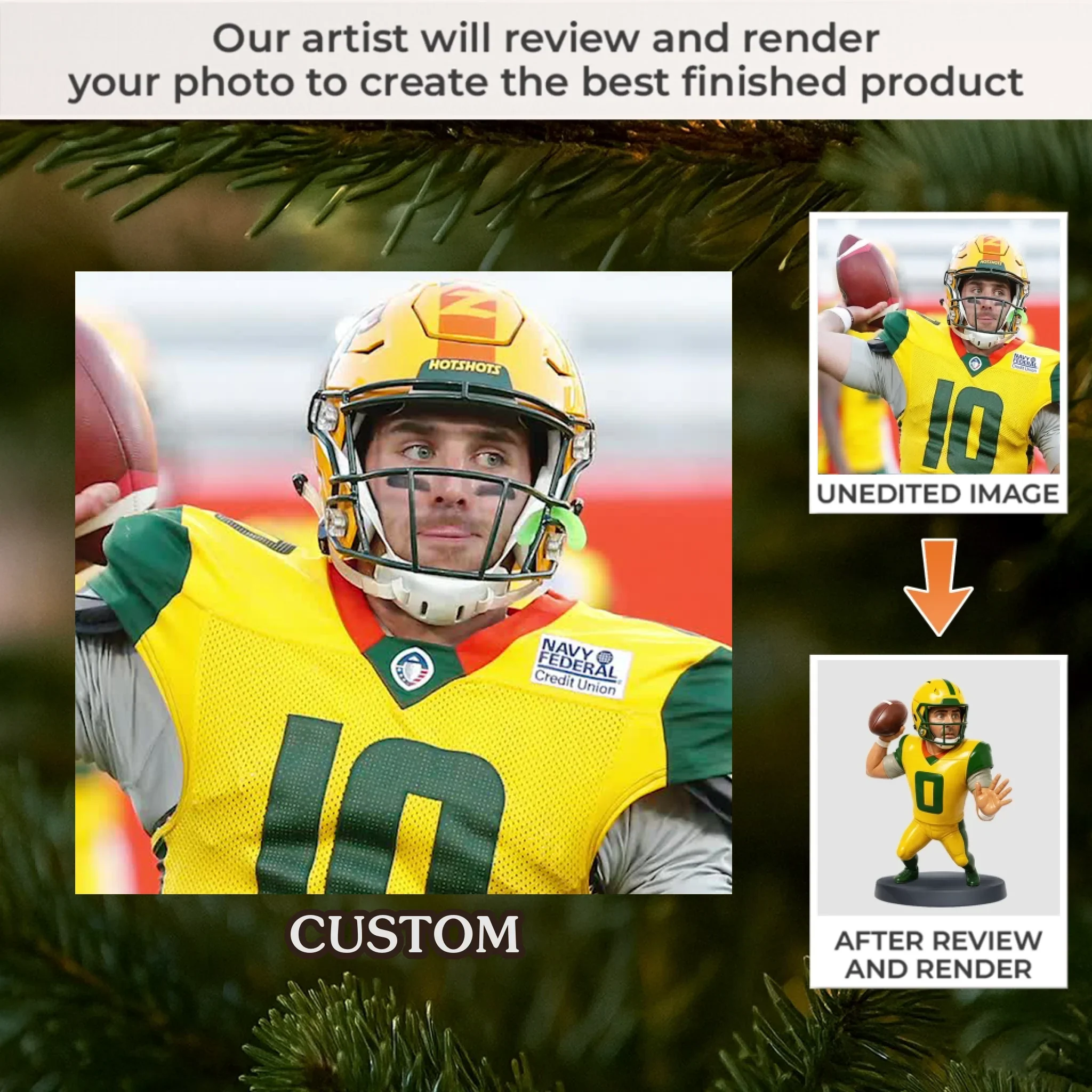 Custom Photo Acrylic Ornament - Personalized Christmas Birthday Sport Gifts For Sports Lovers - Chasing Victory One Game At A Time - Robaser