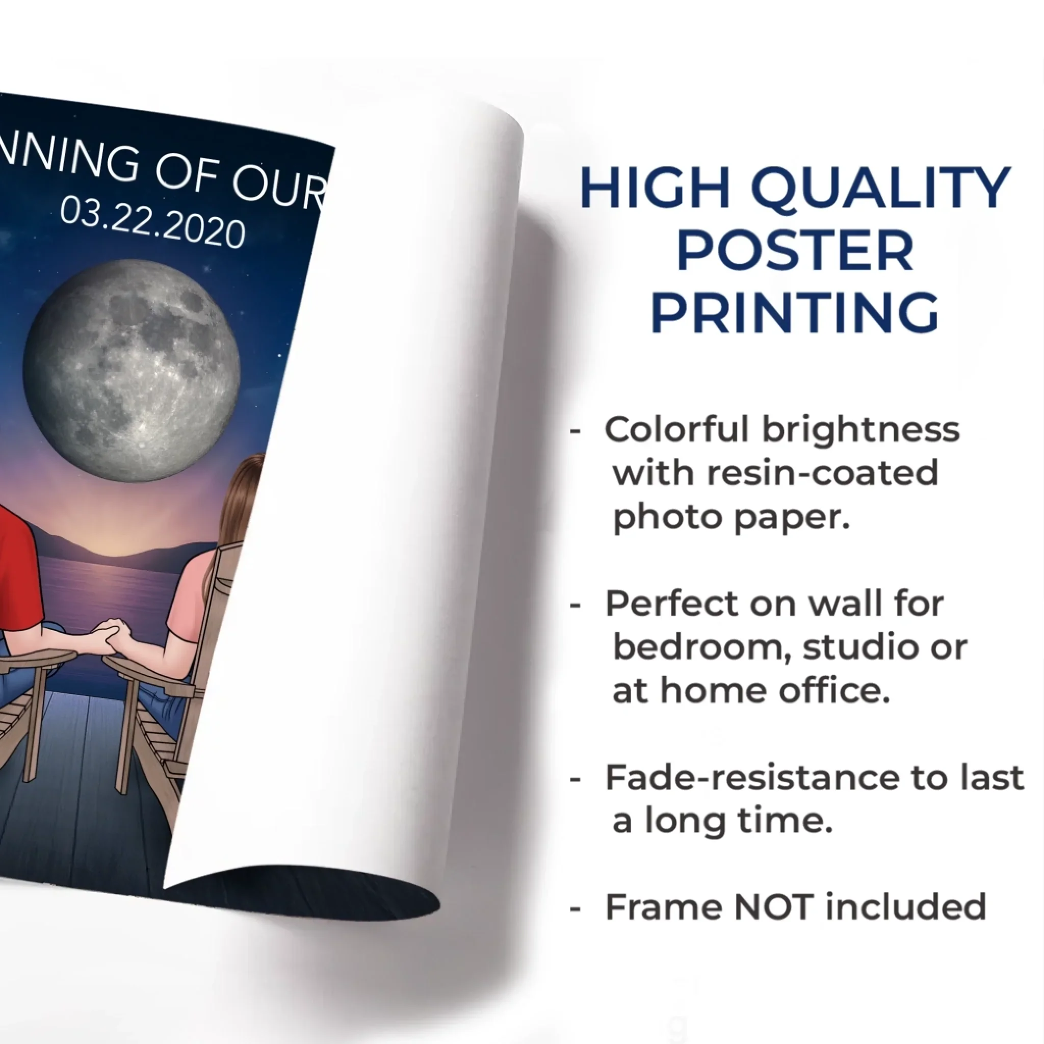 Custom Horizontal Poster - Personalized Anniversary Wedding Gifts For Husband And Wife, Him And Her - The Beginning Of Our Forever - Robaser