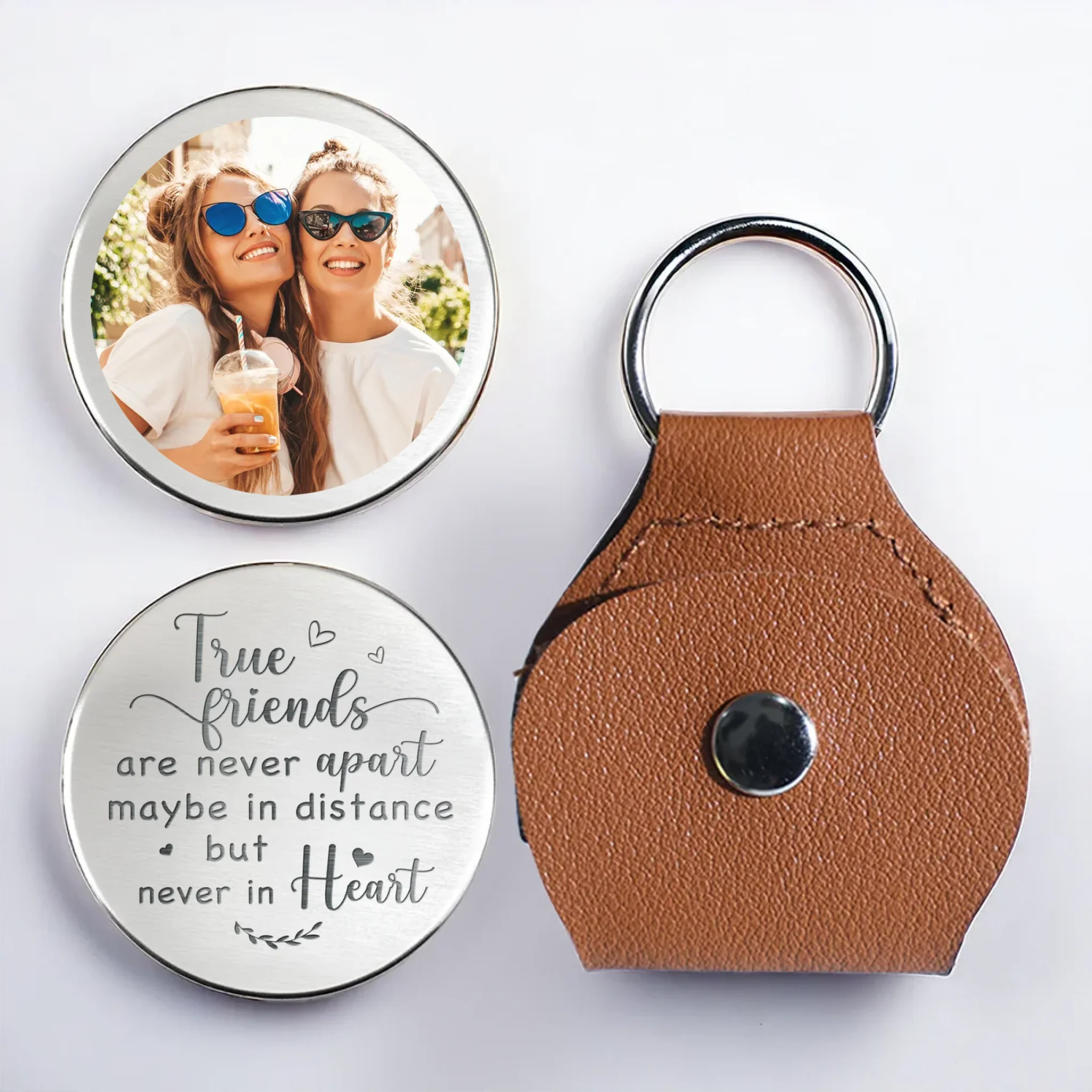 Custom Photo True Friends Are Never Apart - Family Personalized Custom Pocket Hug - Graduation Gift For Family Members, Siblings, Brothers, Sisters - Robaser