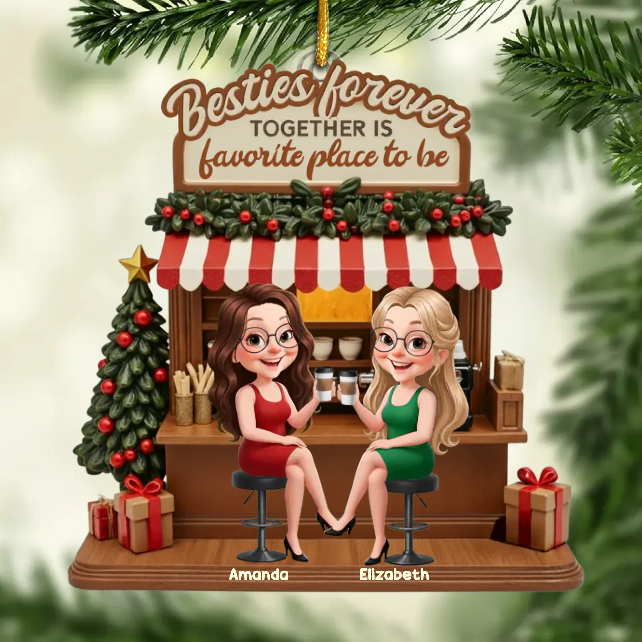 Custom Acrylic Ornament - Personalized Best Friend Birthday Gifts For Women, Besties, Sisters, BFF - Friendship Is A Million Little Things - Robaser