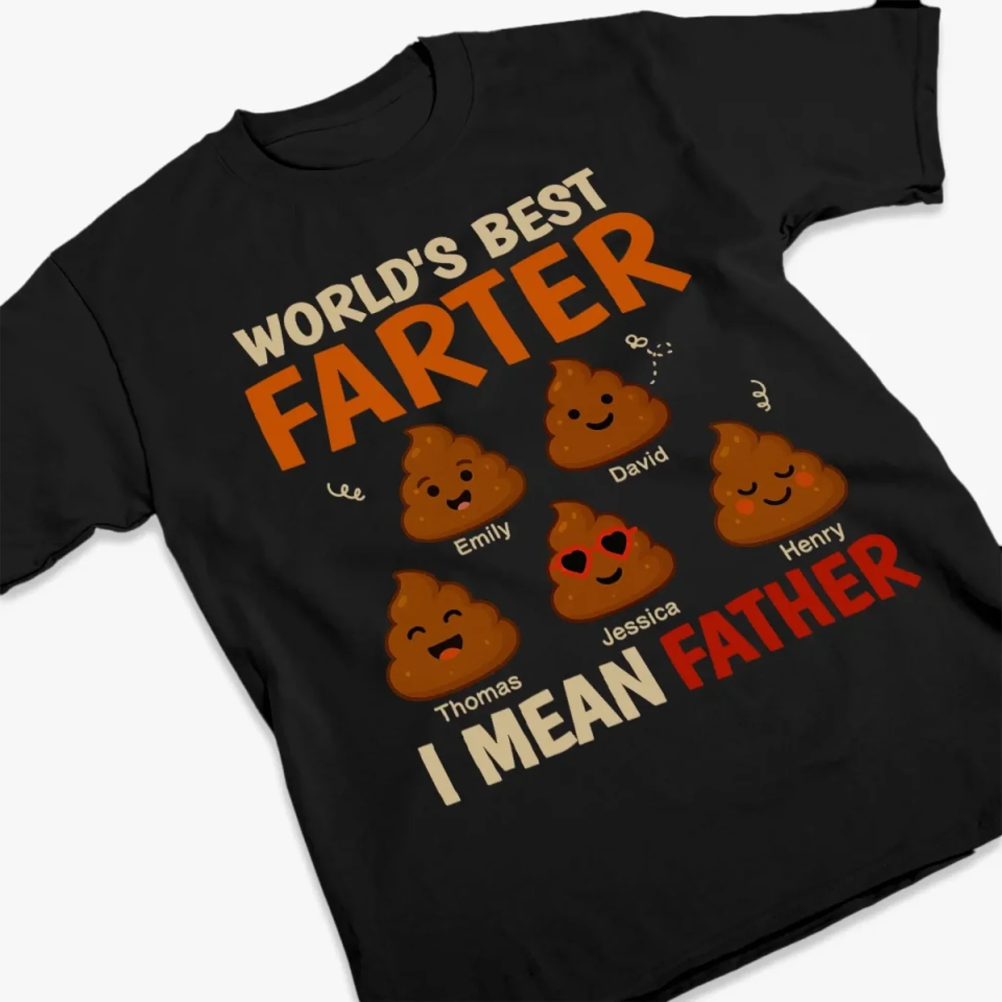 Our Family's Funniest And Fartiest Hero - Family Personalized Custom Unisex T-shirt, Premium T-shirt, Hoodie - Father's Day, Gift For Dad, Grandpa - Robaser