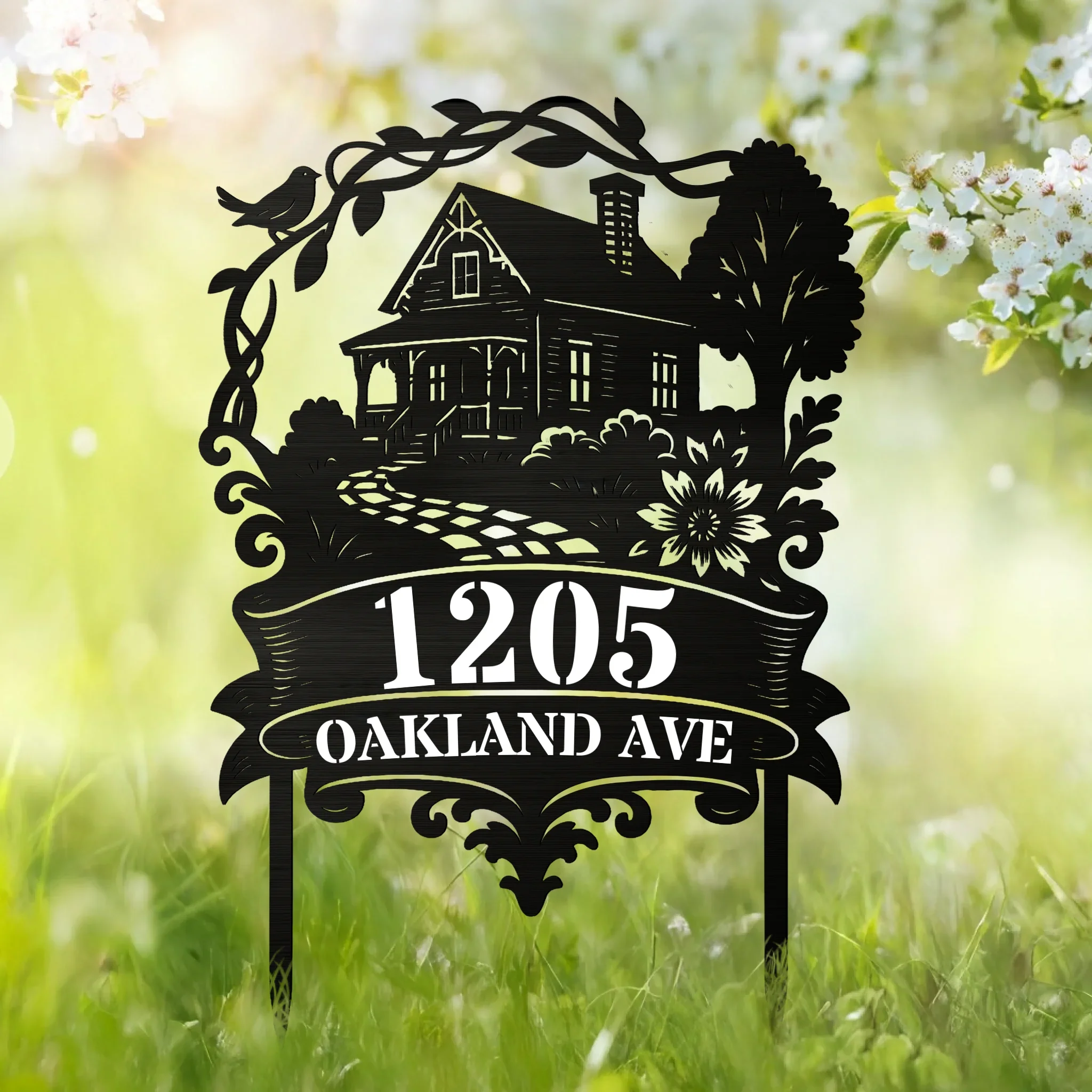 Custom Metal Garden Stake - Personalized Birthday Gifts For Mom, Dad, Kids - Where Love Lives Always - Robaser