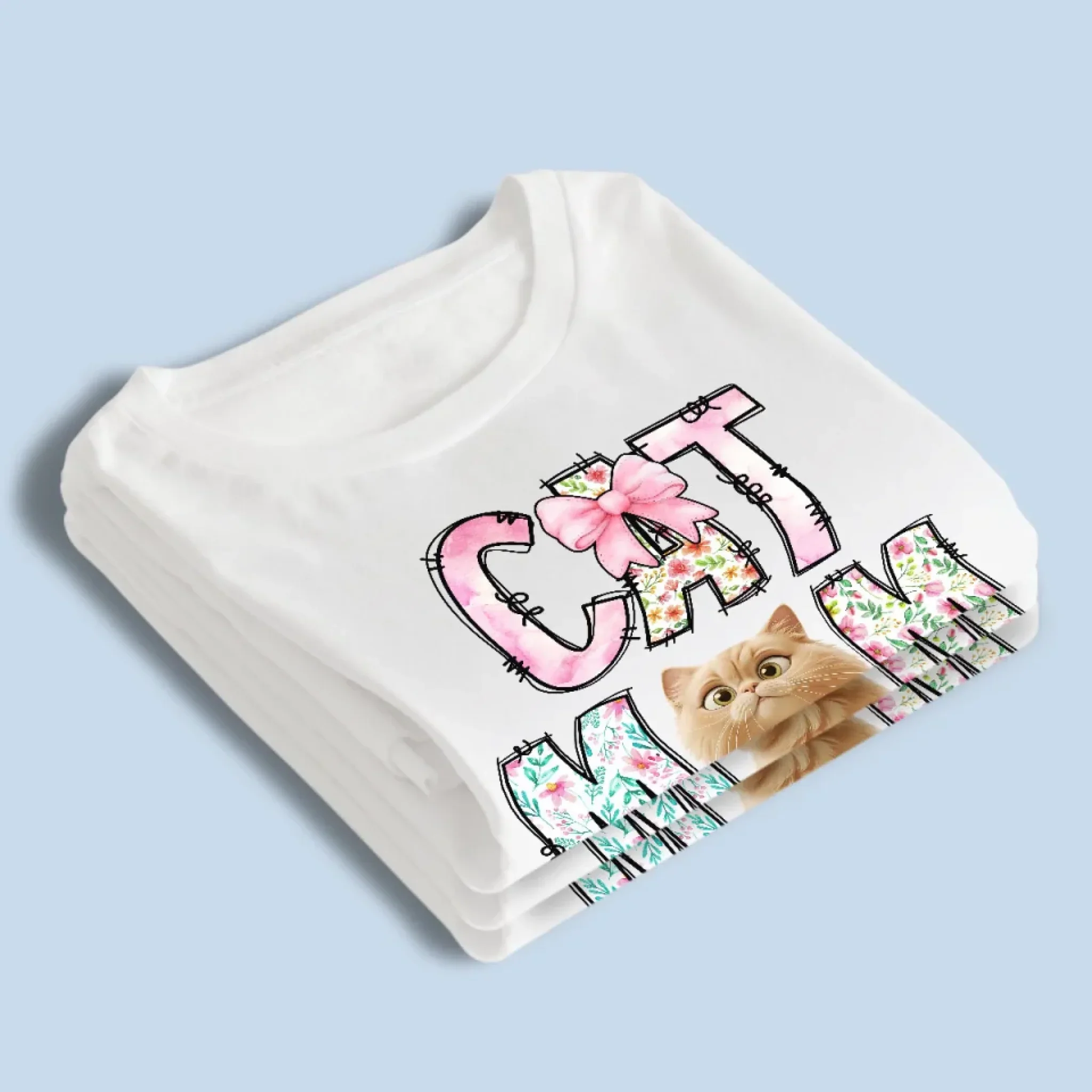 Just A Floral Girl With A Fluffy Boss - Cat Personalized Custom Unisex T-shirt, Premium T-shirt, Hoodie - Mother's Day, Gift For Pet Owners, Pet Lovers - Robaser