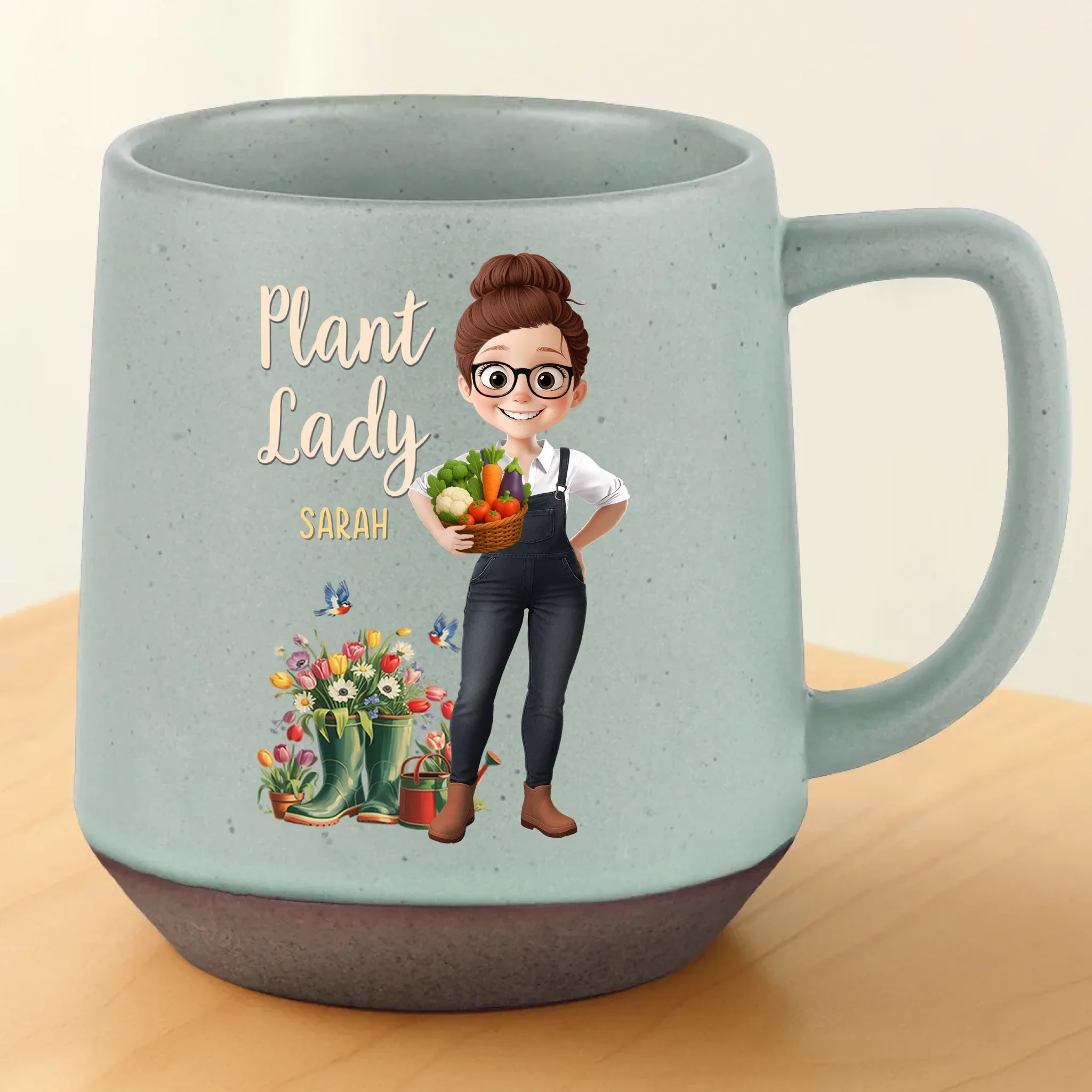 Custom Printed Stoneware 12oz Mug - Personalized  Garden Gifts For Gardeners - Sprout Goals - Robaser