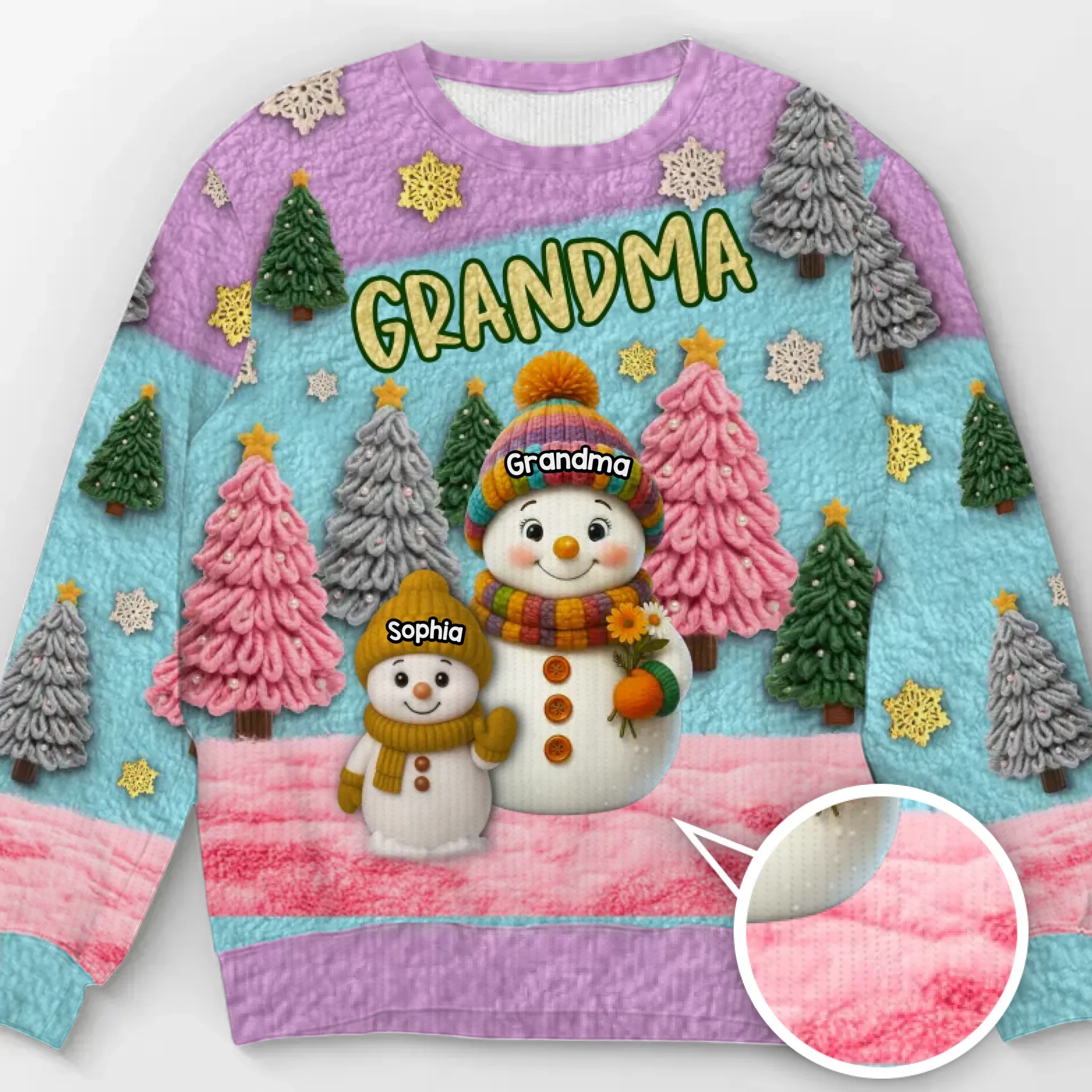 Custom Snowman Unisex Ugly Sweatshirt - Personalized Christmas Birthday Gifts For Mom, Grandma - Together We Shine This Christmas - Robaser