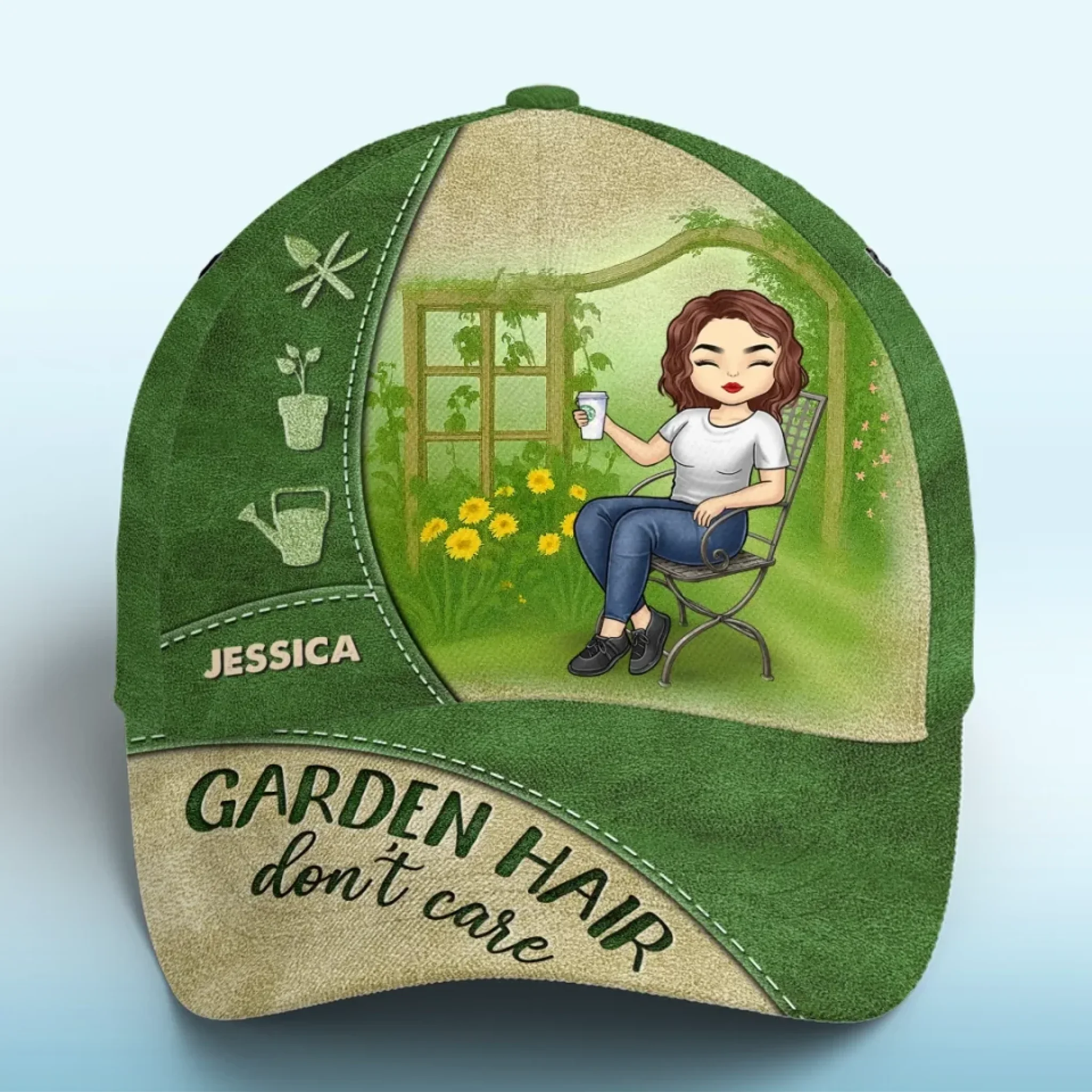 Garden Hair, Don  t Care - Family Personalized Custom Hat, All Over Print Classic Cap -  Gift For Yourself, Best Friends, Siblings, Family Members, Gardening Lovers - Robaser