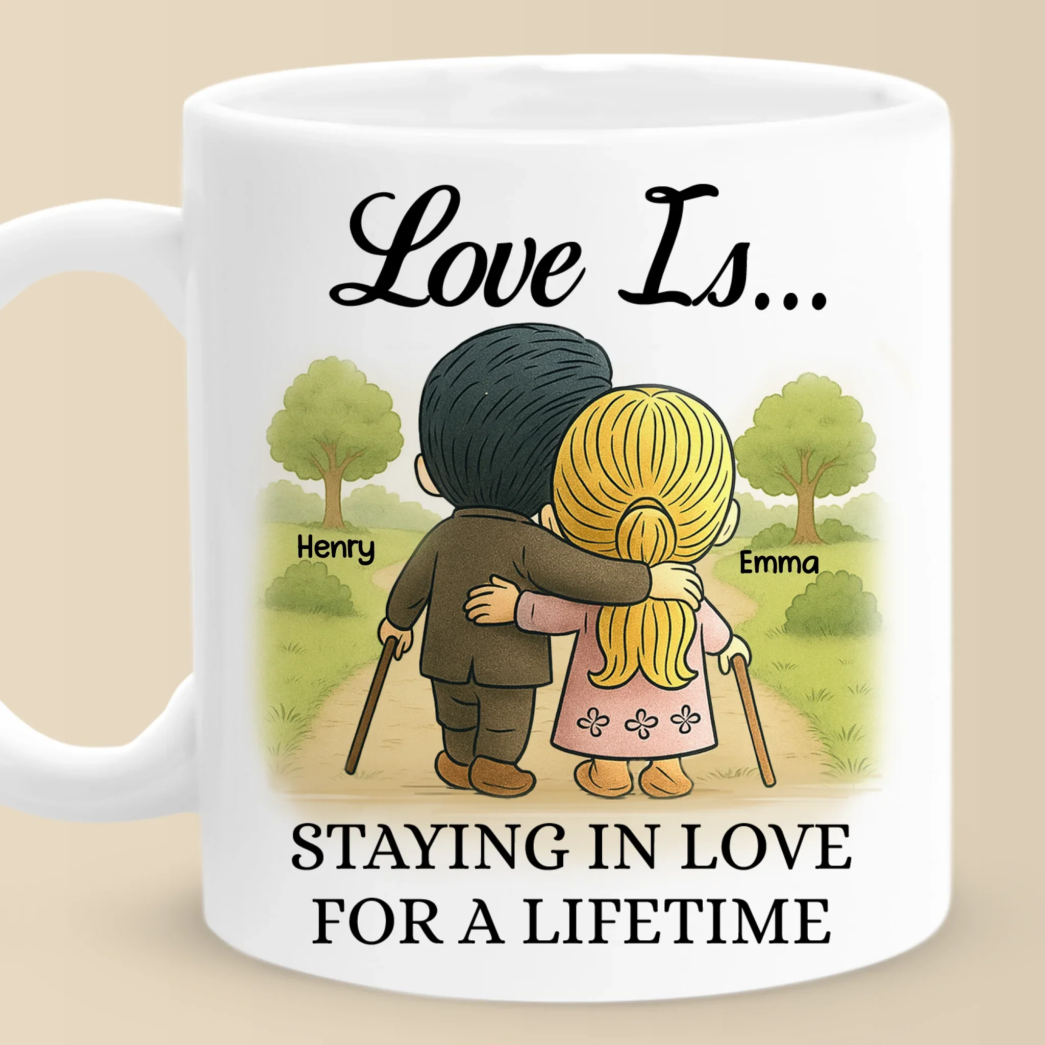 Mug - Personalized Anniversary Wedding Gifts For Husband And Wife, Him And Her - Growing Old Together, Couple Birthday Gifts for Him And Her - Robaser