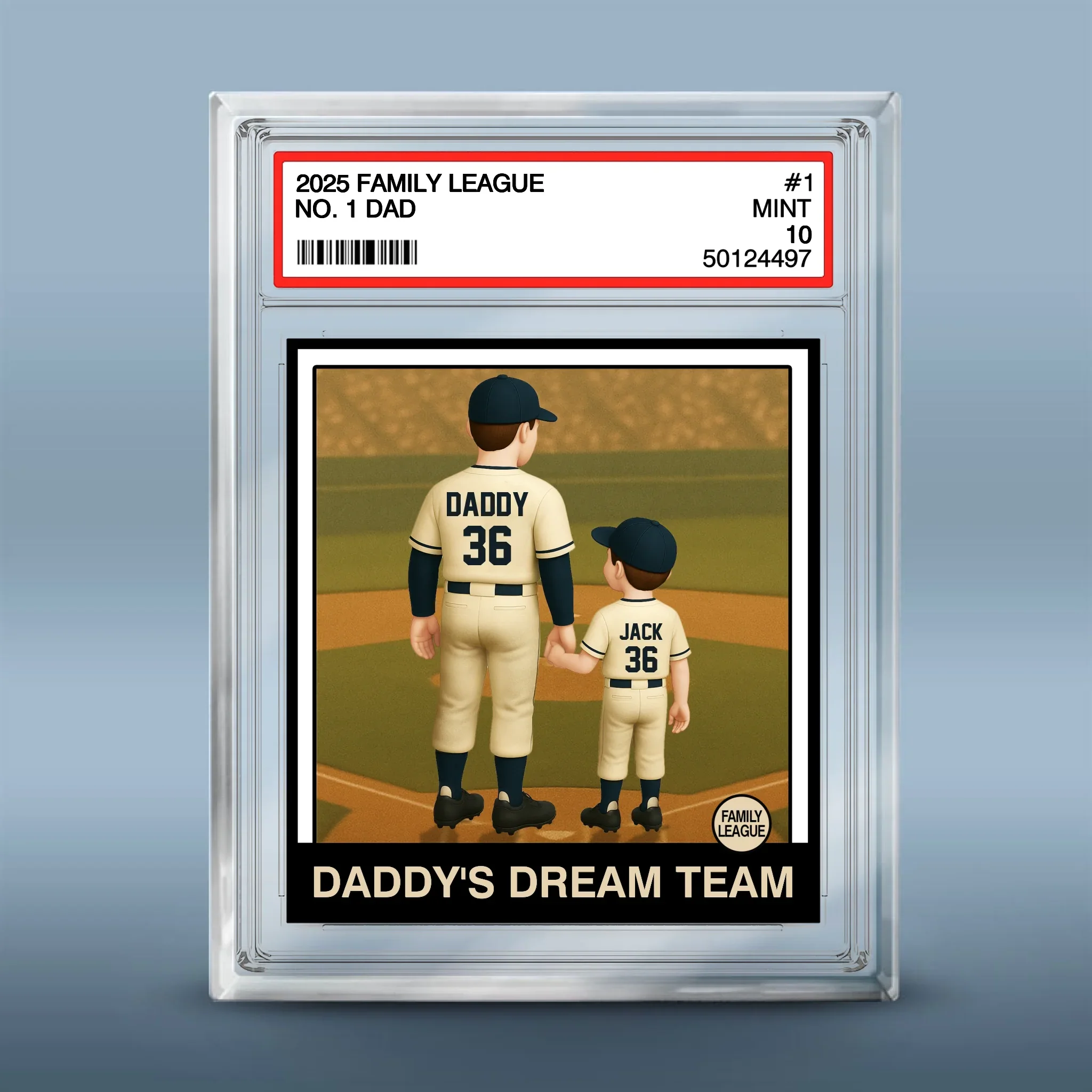 Daddy's Dream Team - Family Personalized Custom Rectangle Shaped Acrylic Plaque - Father's Day, Gift For Dad, Sport Lovers, Sport Players - Robaser