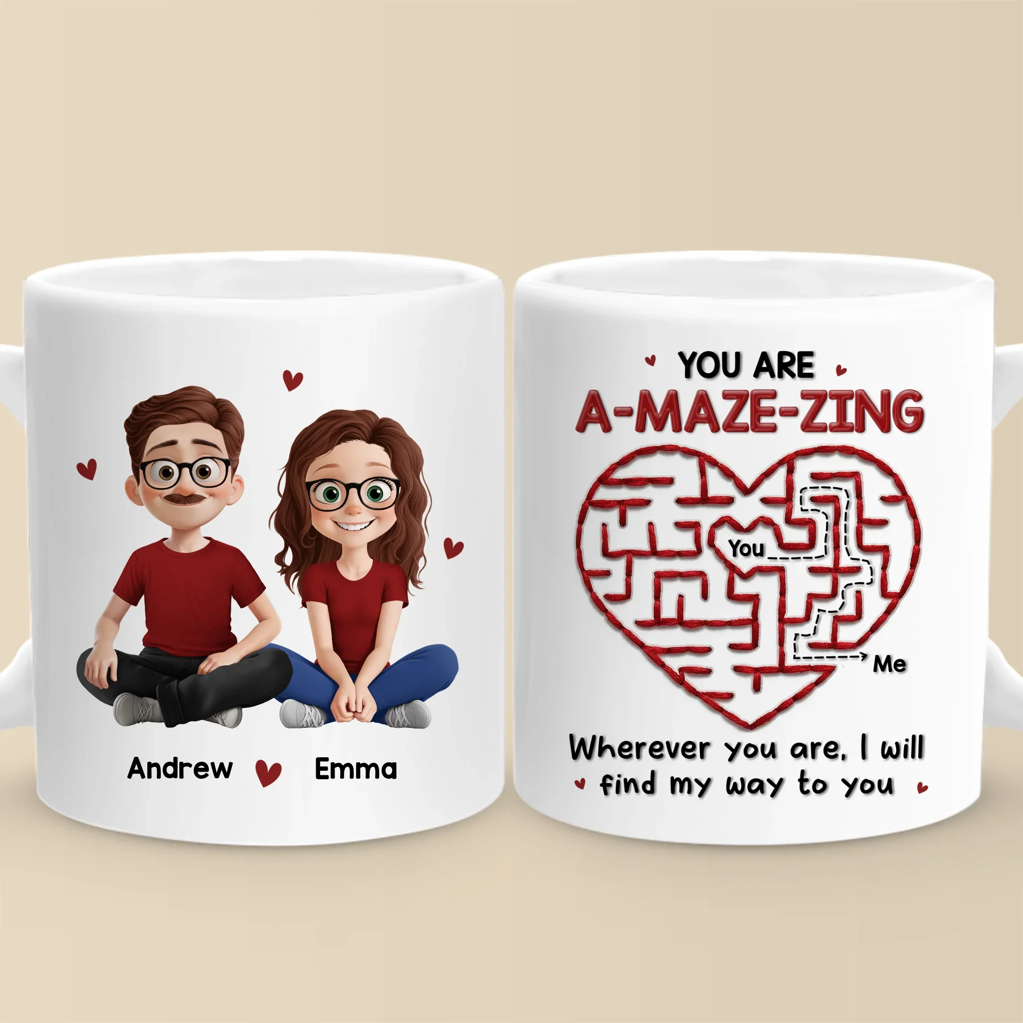 Custom Mug - Personalized Anniversary Wedding Gifts For Husband And Wife, Him And Her - Stuck On You, Forever - Robaser