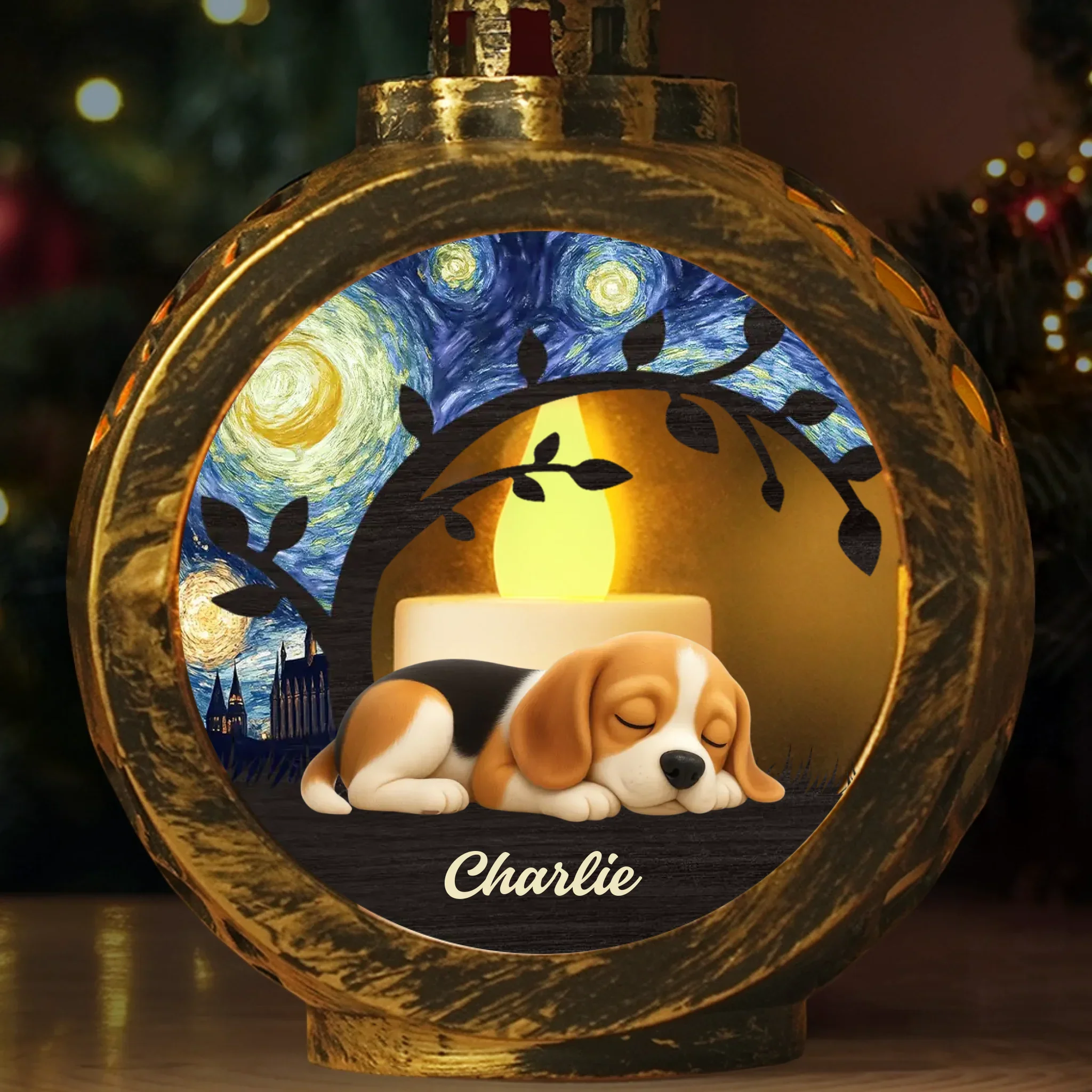 Custom Candlelight Lantern Ornament - Personalized Pet Christmas Memorial Sympathy Gifts For Dogs, Cats - Always Missed Never Replaced - Robaser