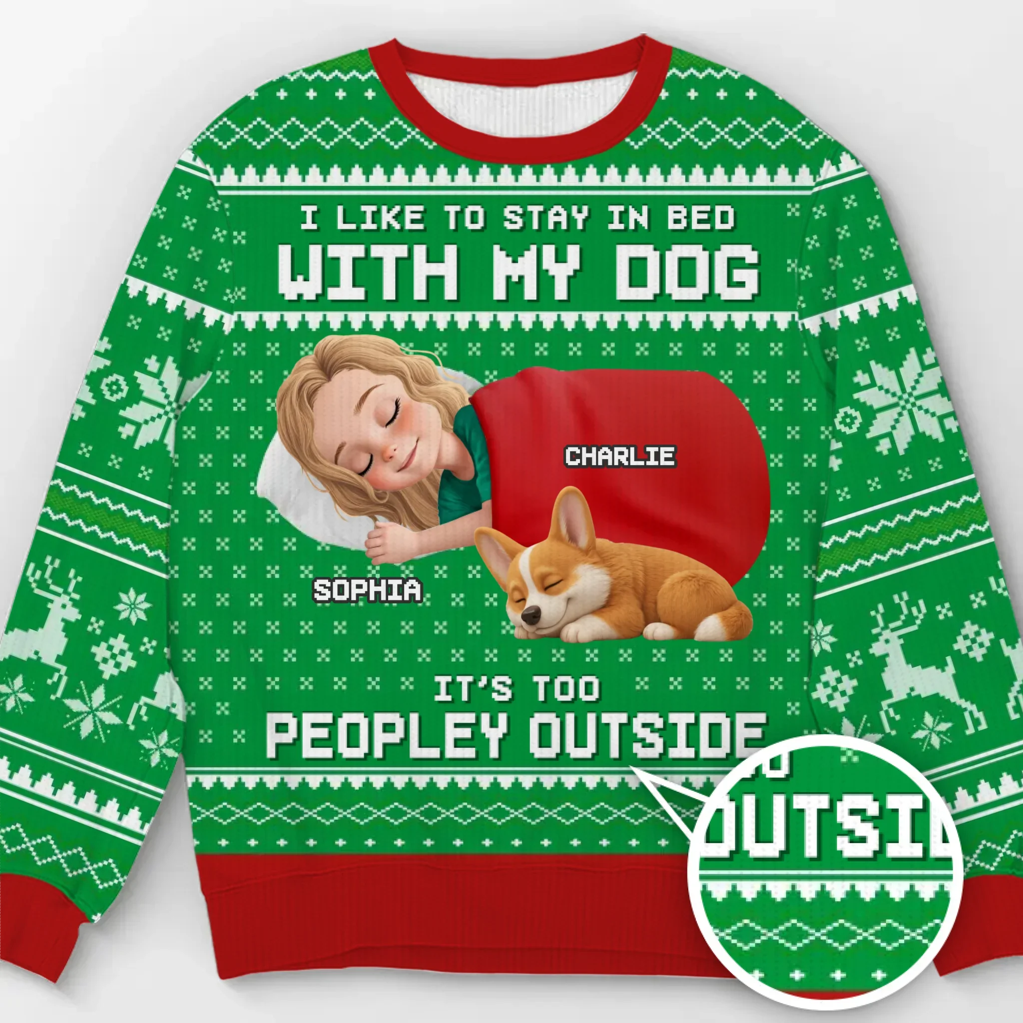 Custom Unisex Ugly Sweatshirt - Personalized  Christmas Birthday Gifts For Dog Lovers, Dog Dad And Mom - Santa, Bring Snacks To Bed - Robaser