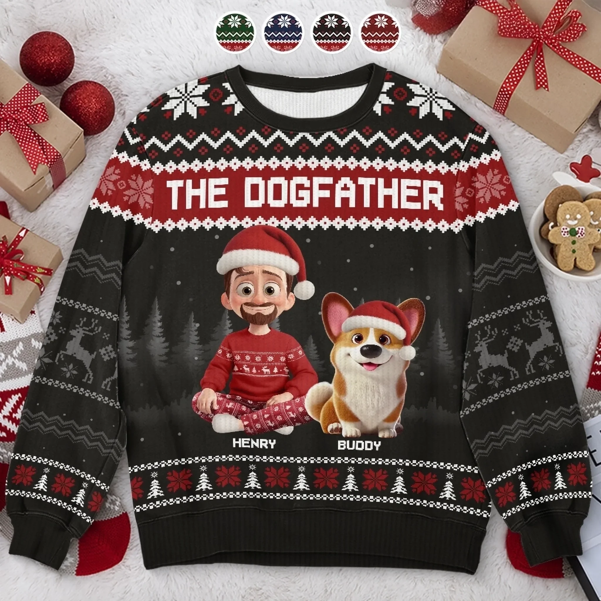 Custom Unisex Ugly Sweatshirt - Personalized  Christmas Birthday Gifts For Dog Lovers, Dog Dad And Mom - Master Of Fetch - Robaser