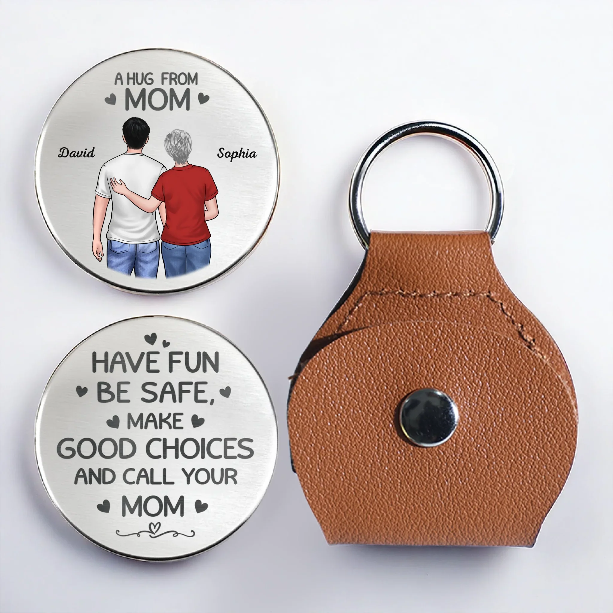 Custom Pocket Hug - Personalized Birthday Gifts For Mom, Grandma, Son, Daughter - Carry My Hug Anywhere - Robaser