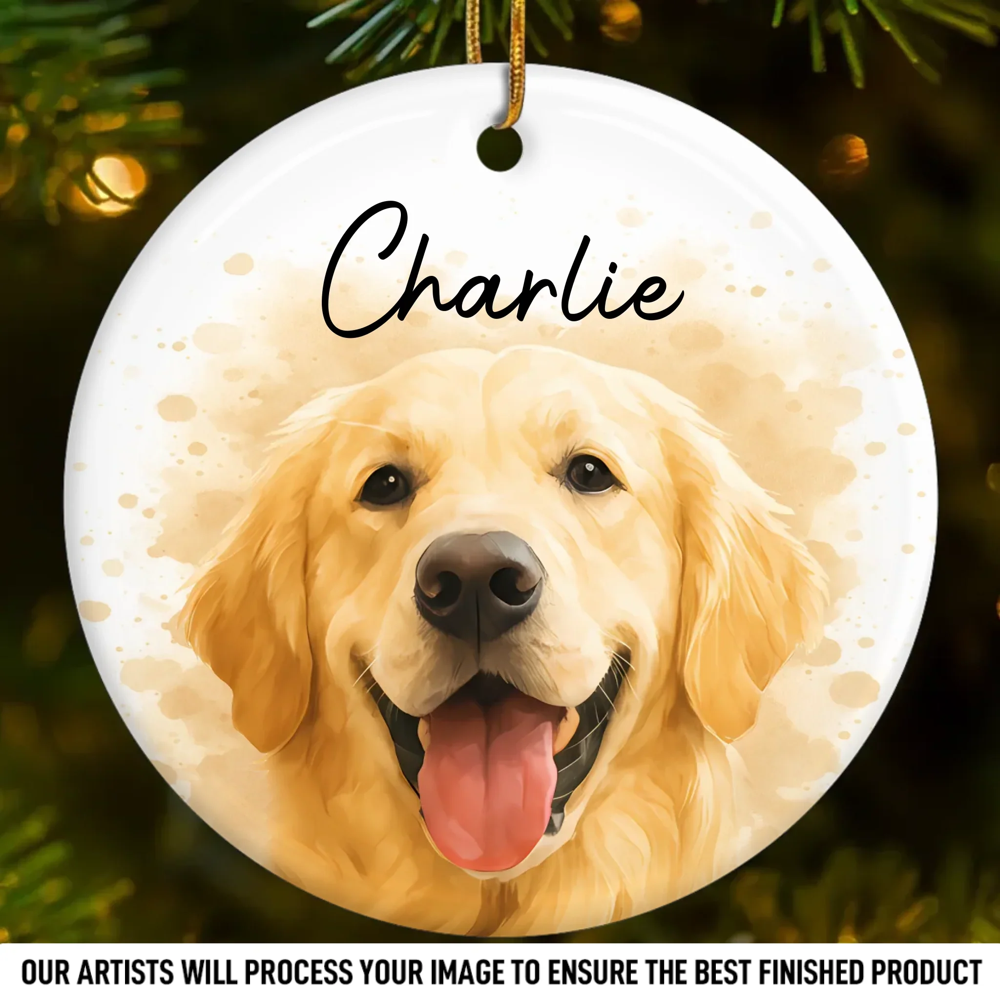 Custom Photo Ceramic Ornament - Personalized Christmas Birthday Gifts For Dog Cat Lovers, Dog Dad And Mom, Cat Owners - Life Feels Better Furry - Robaser