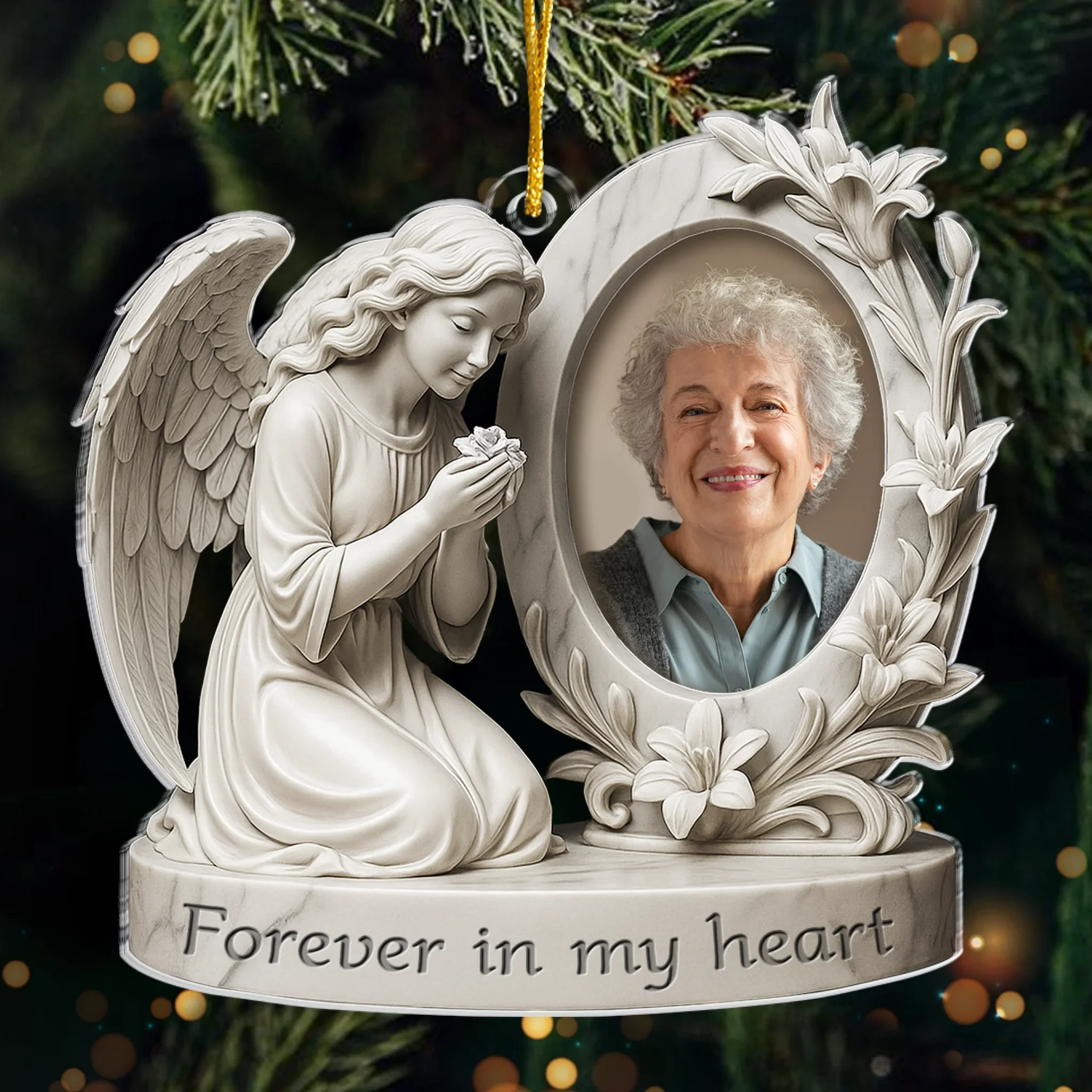 Custom Photo Acrylic Ornament - Personalized Memorial Sympathy Gifts For Loss Of Mom, Dad - A Beautiful Soul Remembered - Robaser