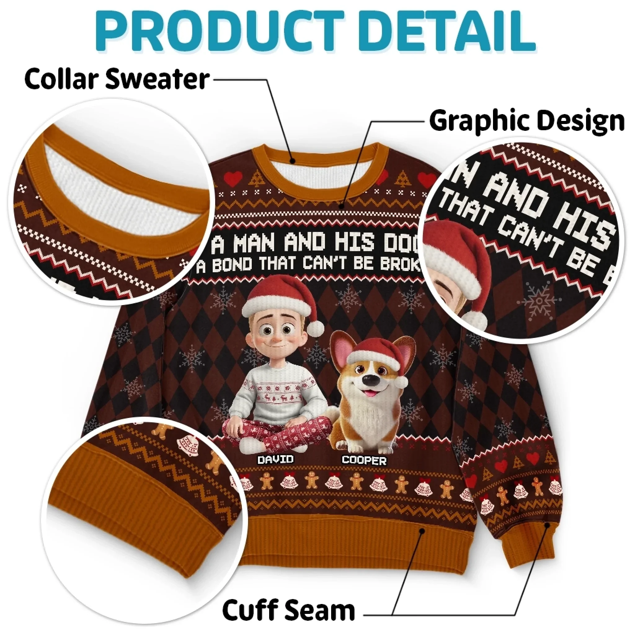 Custom Unisex Ugly Sweatshirt - Personalized  Christmas Birthday Gifts For Dog Lovers, Dog Dad And Mom - Some Heroes Have Fur - Robaser