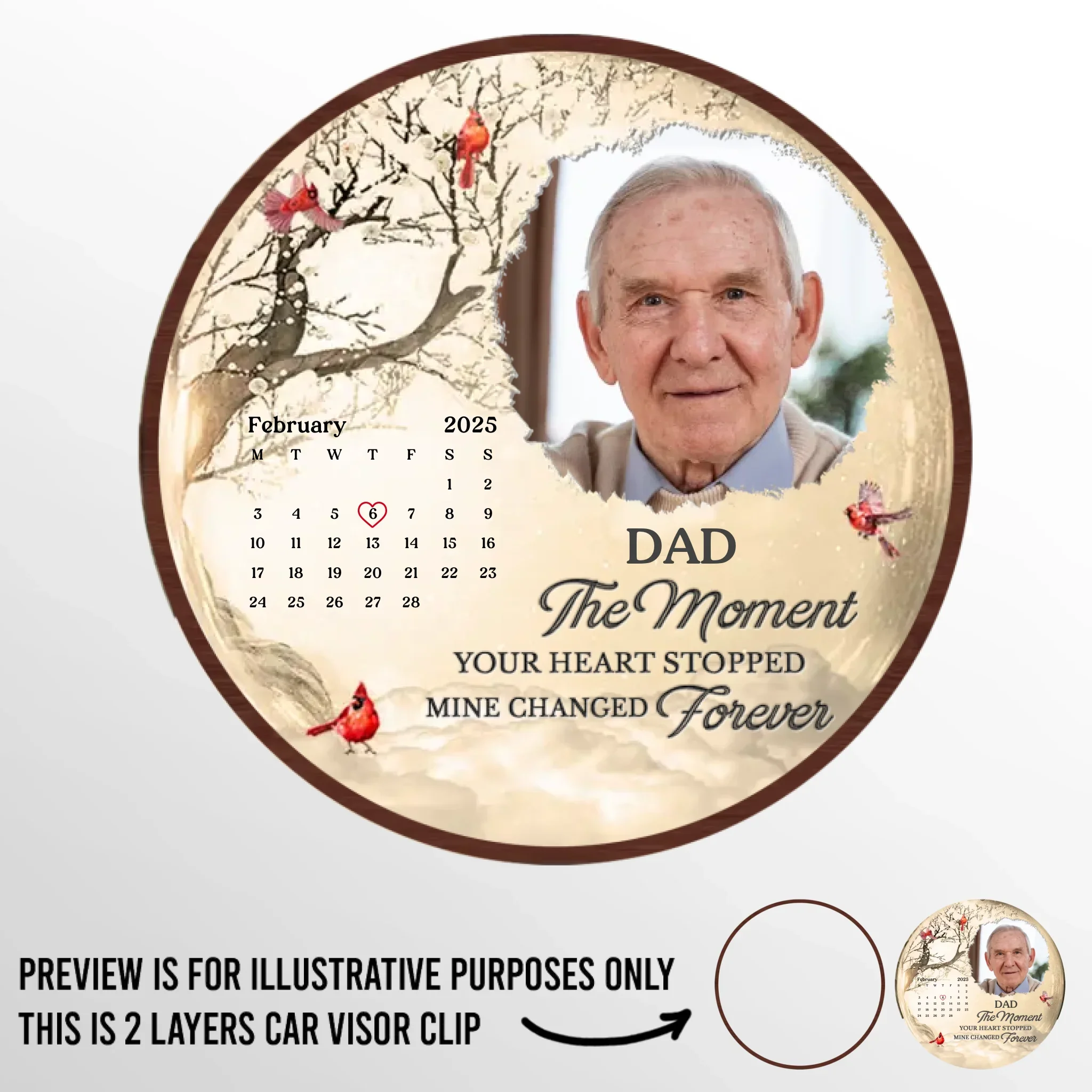 Custom Photo Car Visor Clip - Personalized Memorial Sympathy Gifts For Loss Of Mom, Dad - Watching Over Me Always - Robaser