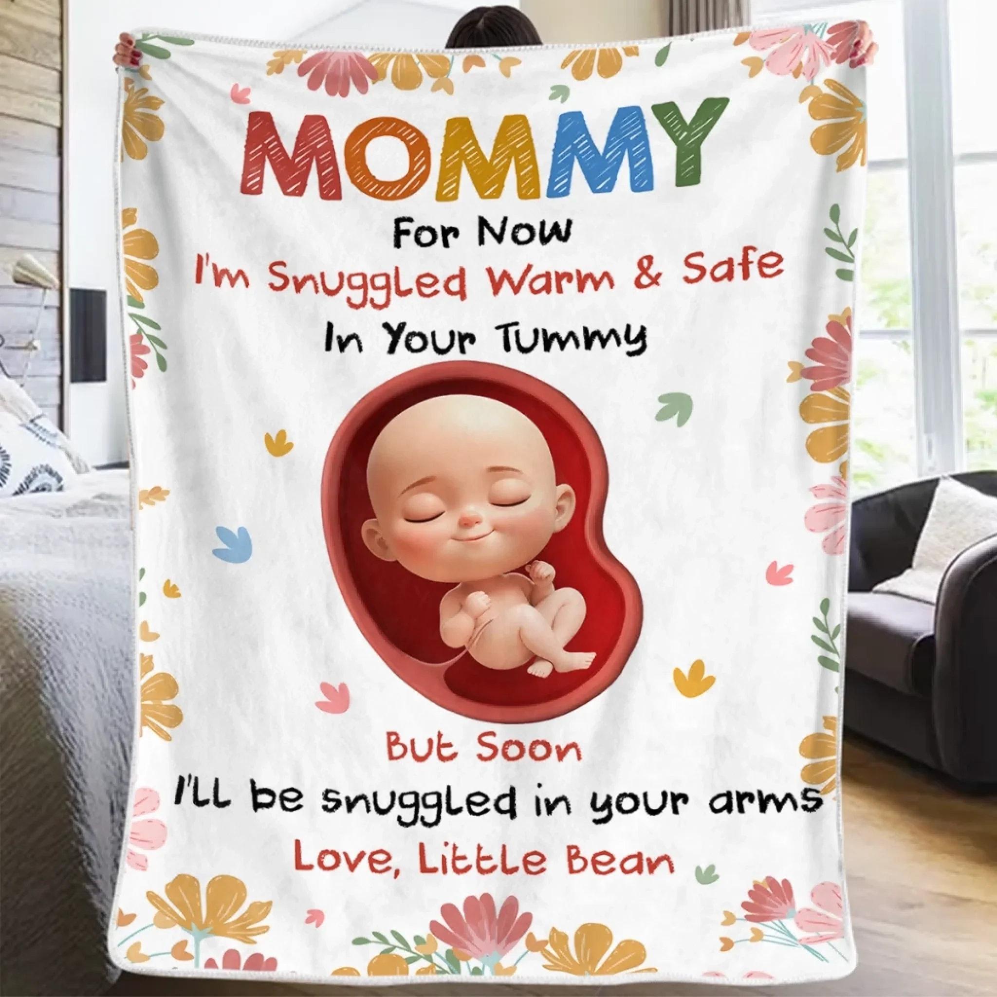 Custom Blanket - Personalized Baby Shower, Gender Reveal Gifts For New Moms, New Dads, New Parents - Snuggled In Your Love, Always - Robaser